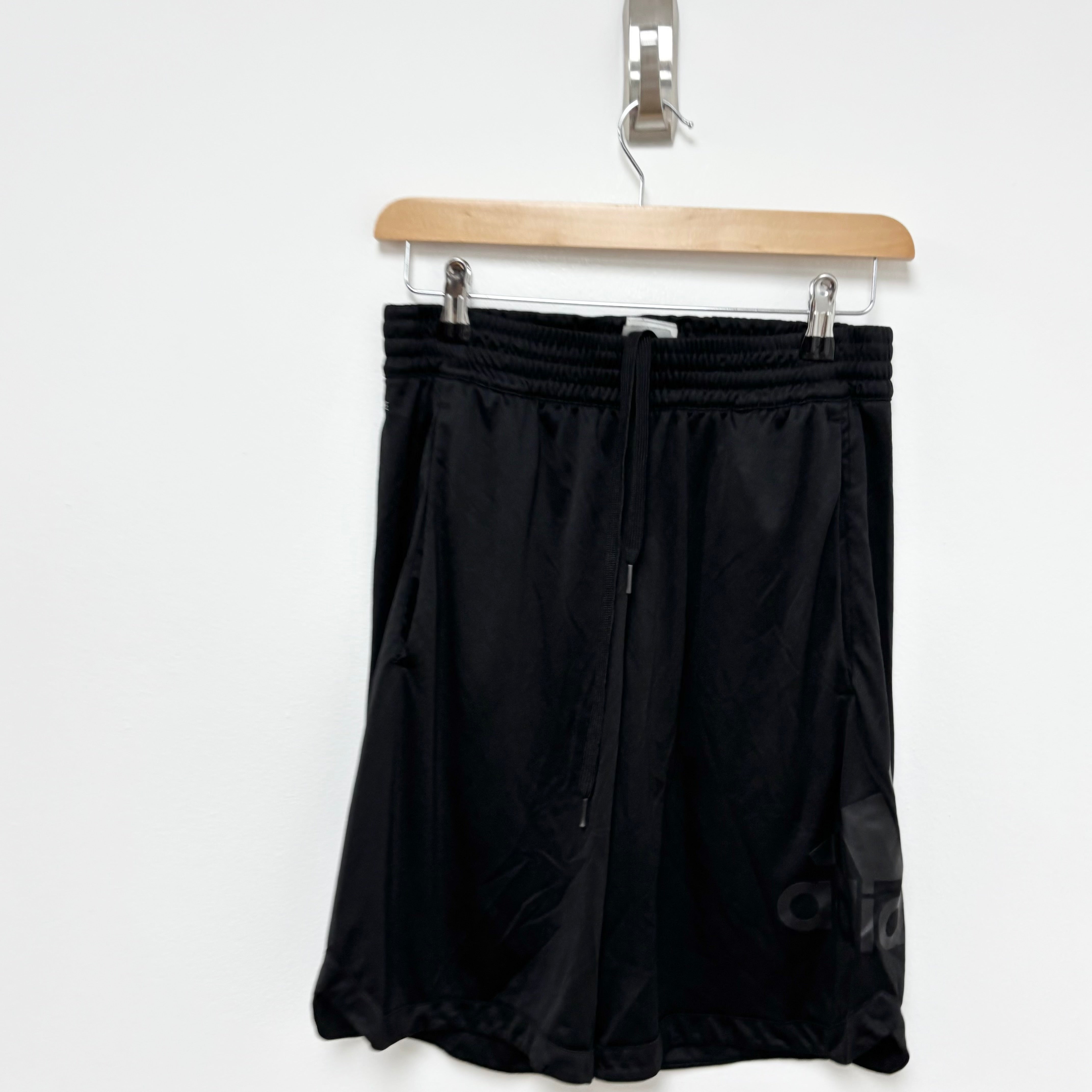 Adidas Shorts Mens Medium Black Sports Running Gym Athletic Pockets (E)
