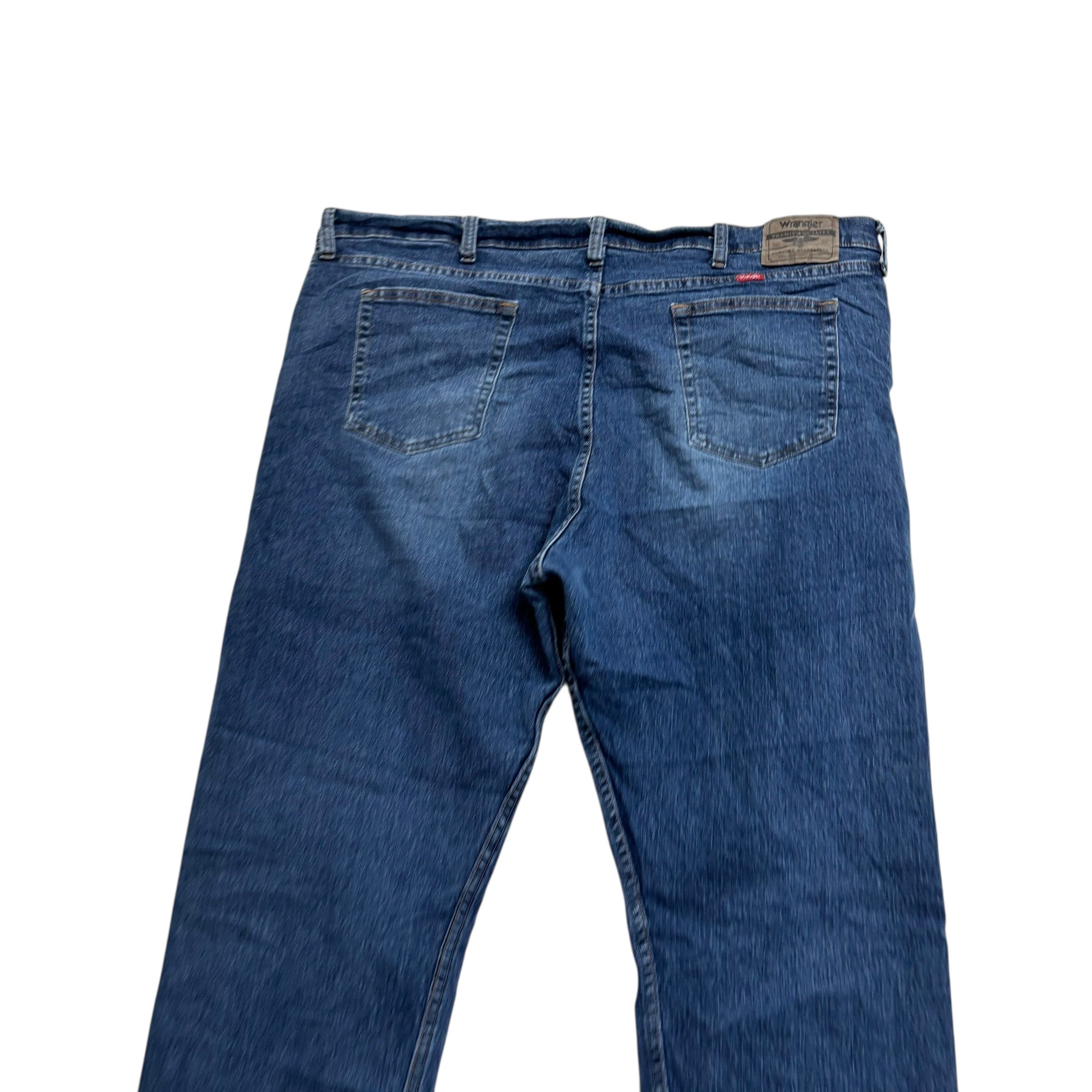 Wrangler Jeans W44 L29 Mens Mid Blue Relaxed Straight Fit Stretch Denim (E)