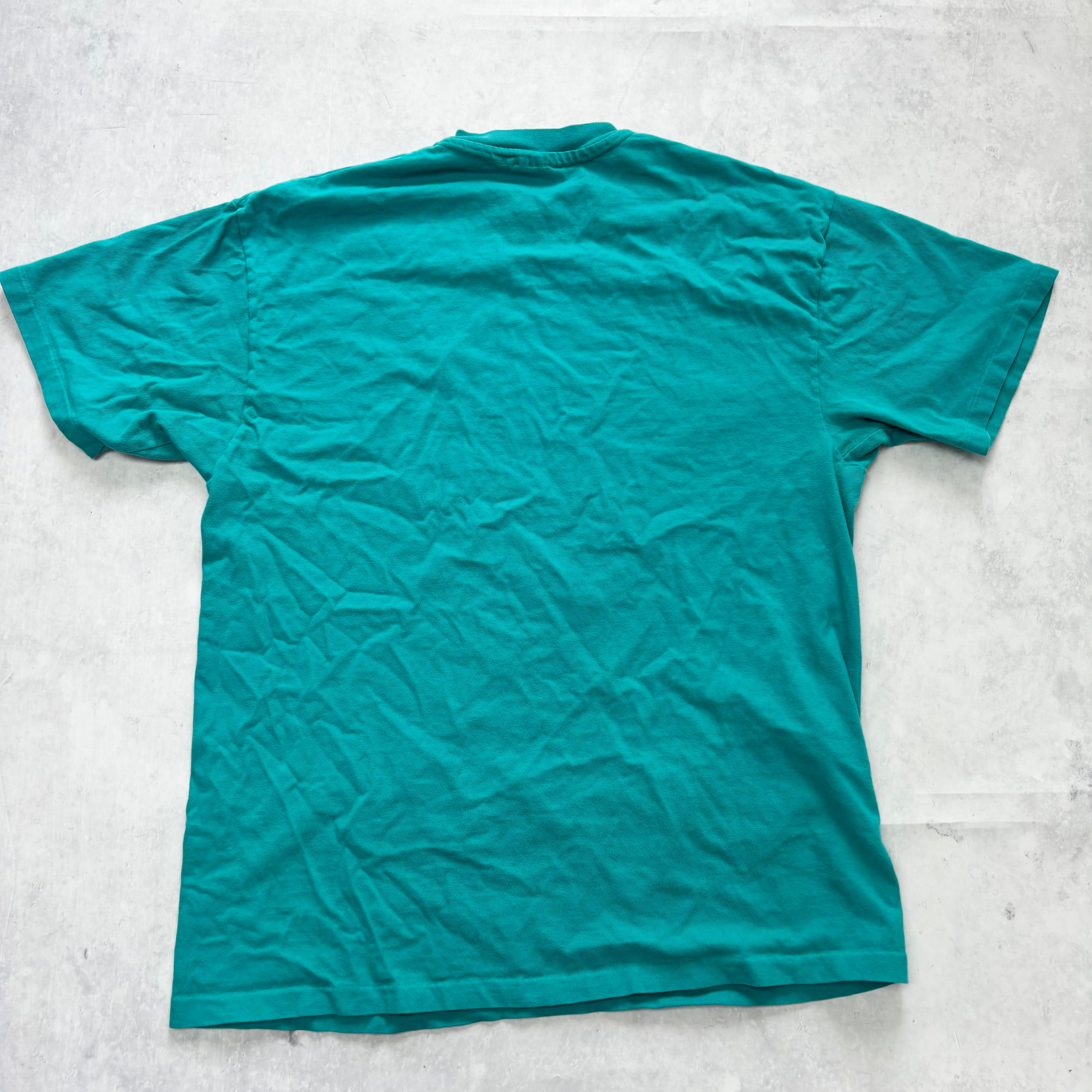 Vintage T Shirt Mens Large Blue Single Stitch Graphic Print 90s USA (E)