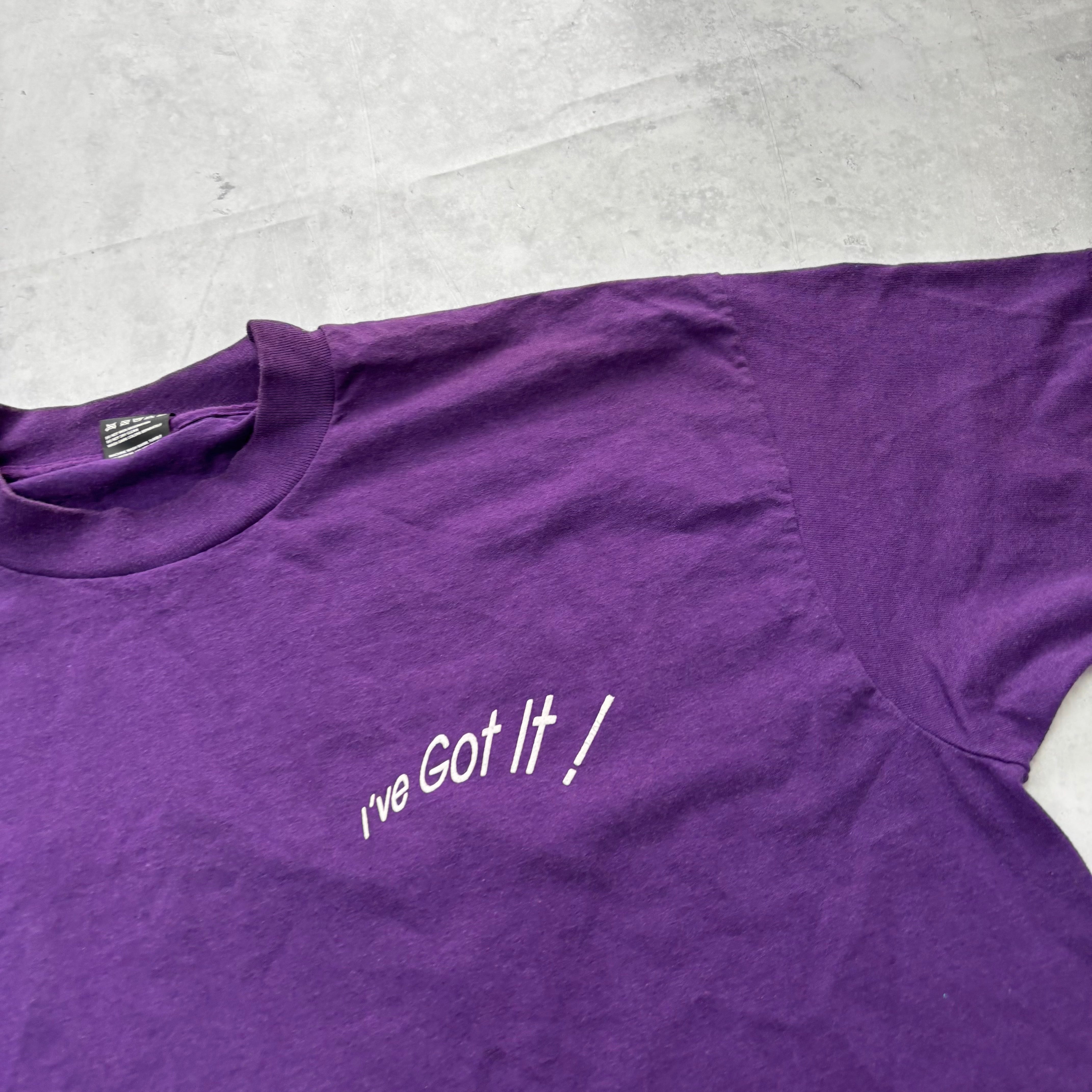 Vintage T Shirt Mens XL Purple Single Stitch Graphic Print 90s USA (E)