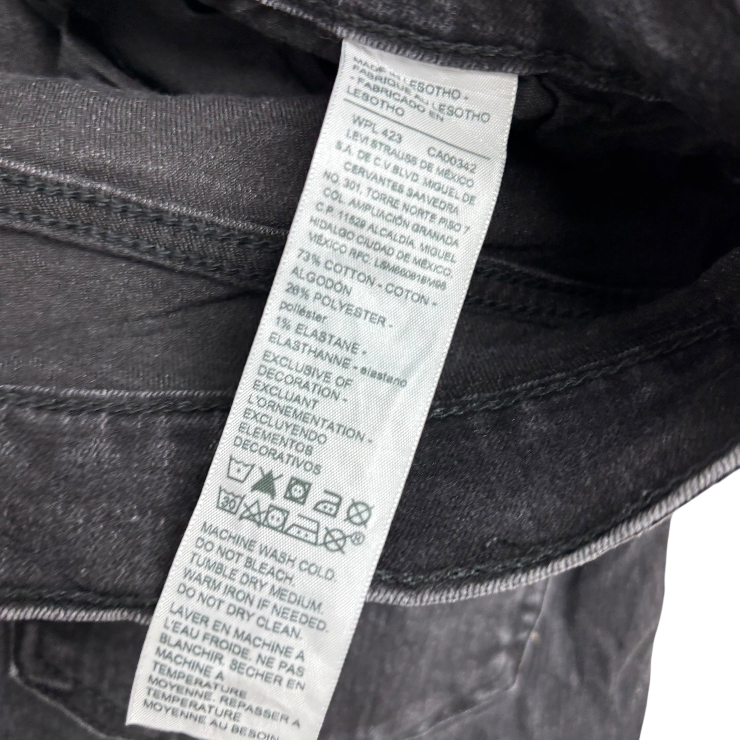 Levis Signature Jeans W36 L32 Mens Black Slim Fit Stretch Denim (E)