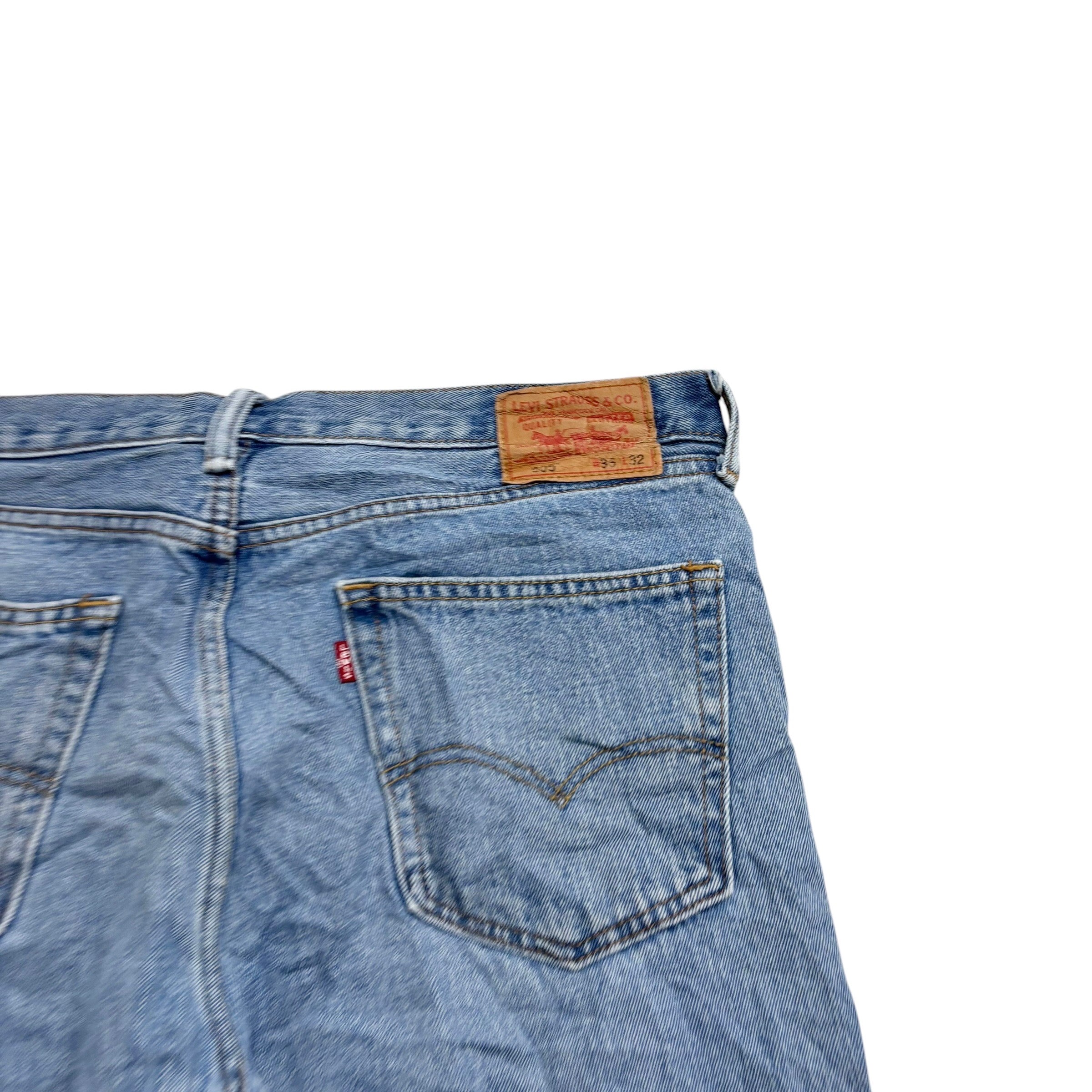 Levis 505 Jeans W36 L32 Mens Light Blue Regular Straight Fit Vintage Denim