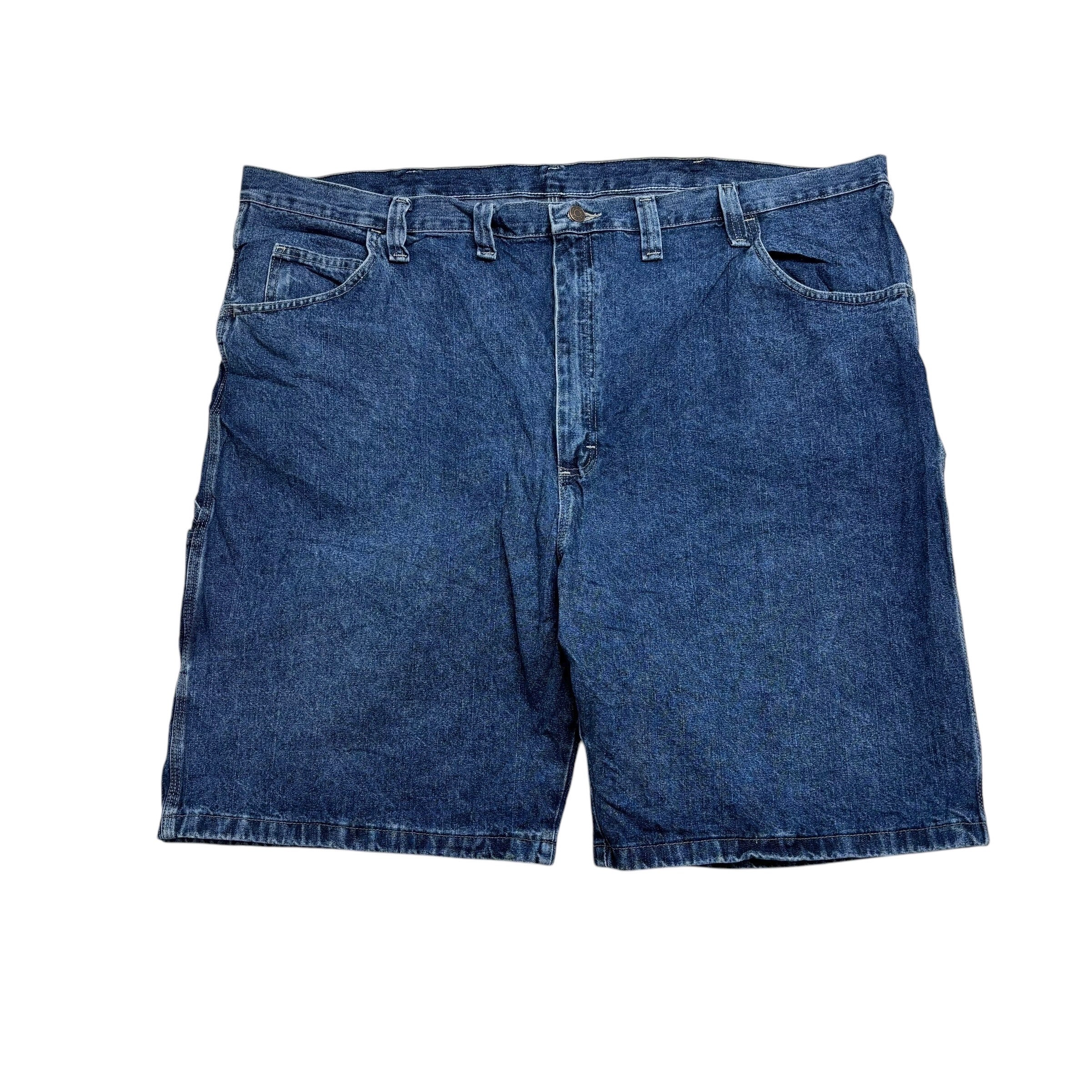Wrangler Jorts W48 Mens Mid Blue Denim Shorts Baggy Relaxed Carpenter (E)