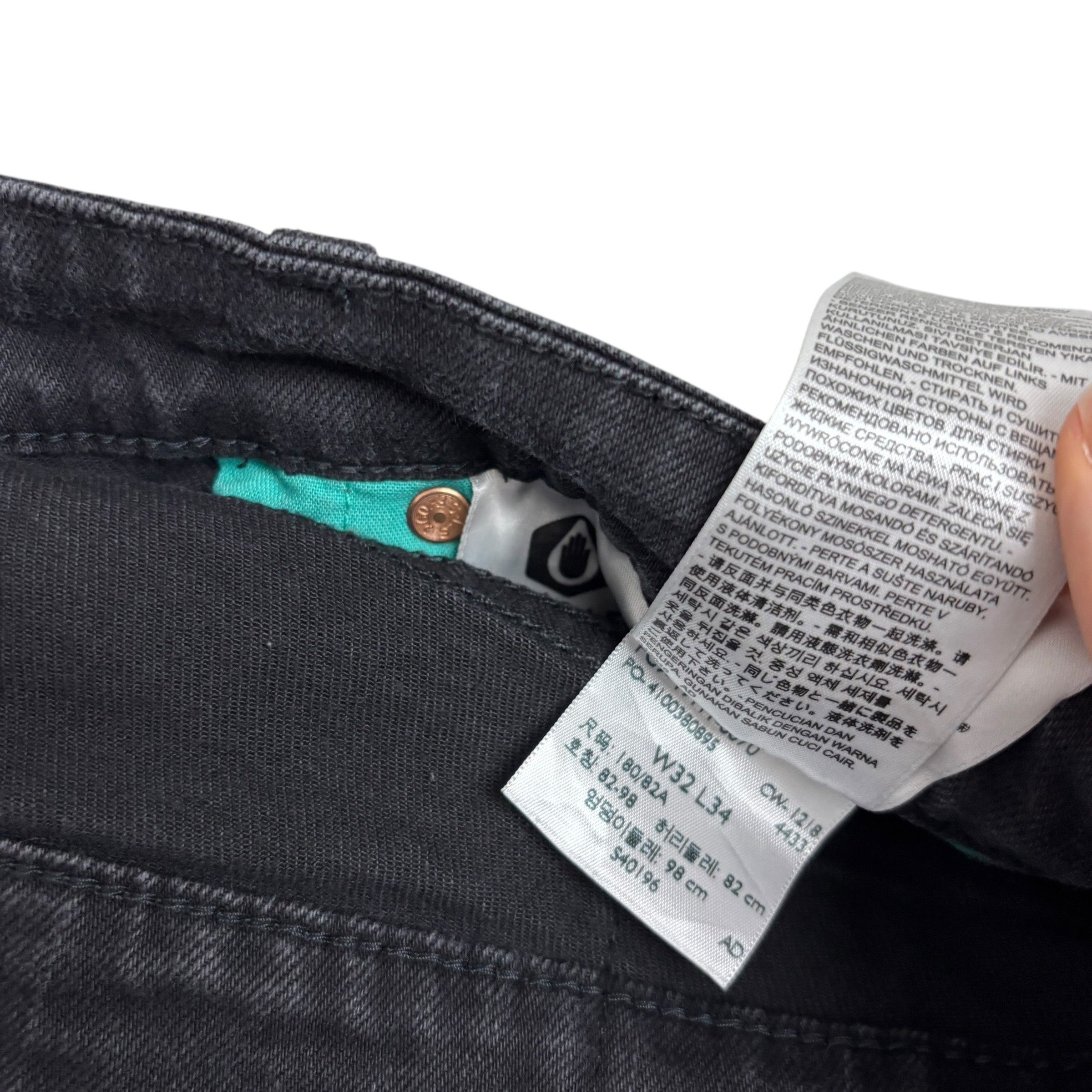 Levis 511 Commuter Jeans W32 L34 Mens Black Slim Fit Stretch Denim