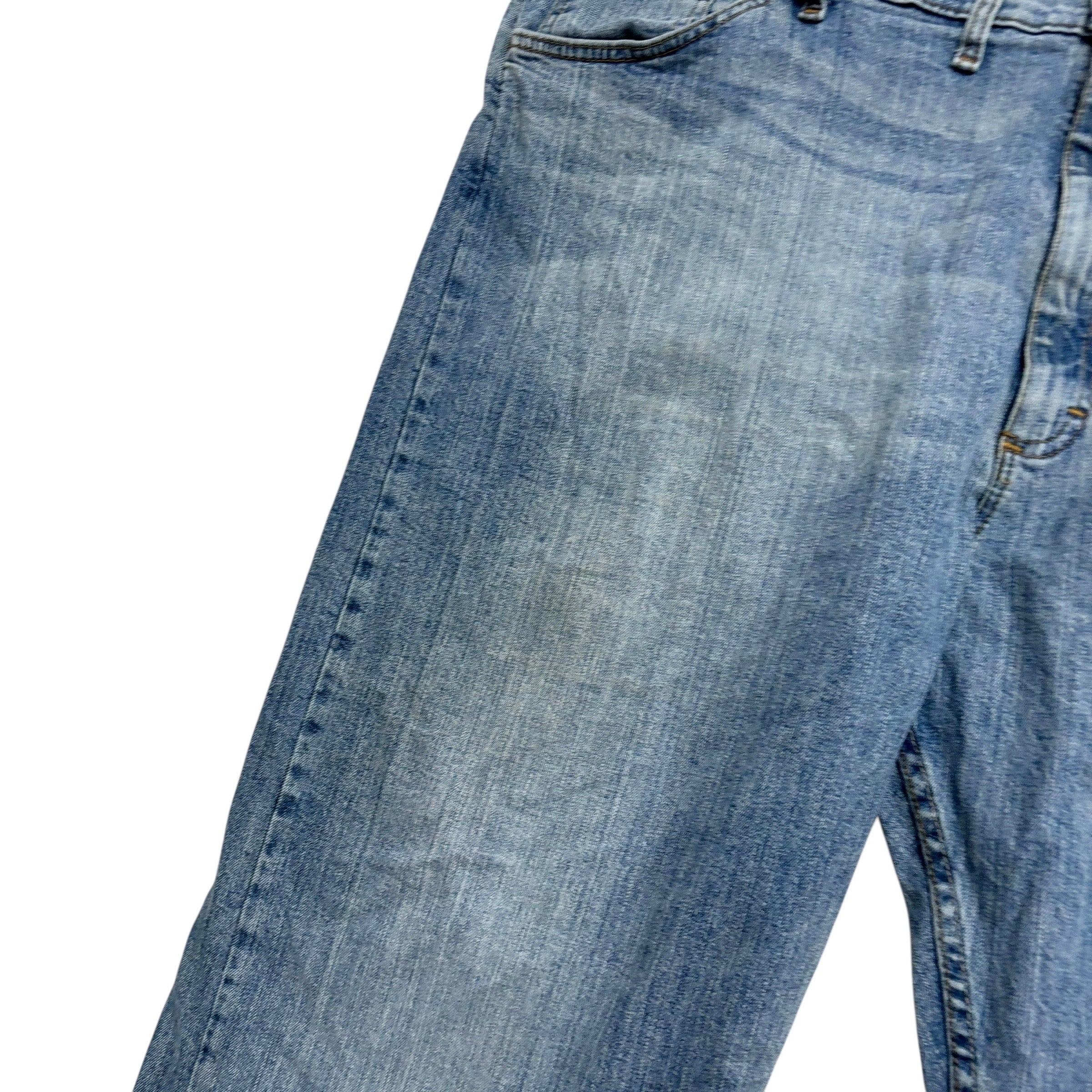 Wrangler Jeans W48 L30 Mens Light Blue Relaxed Straight Fit Stretch Denim (F)