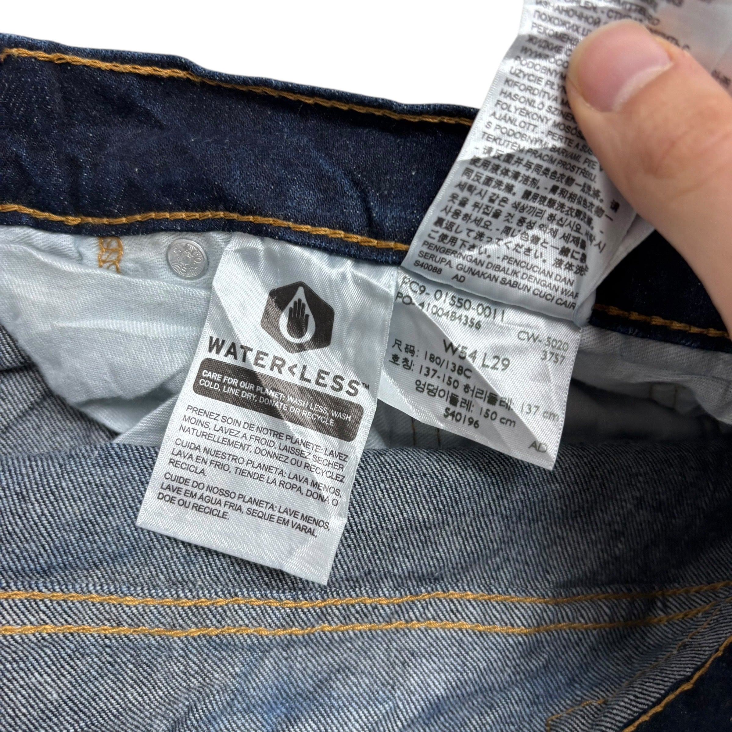 Levis 550 Jeans W54 L26 Mens Dark Blue Baggy Relaxed Straight Fit Stretch (E)