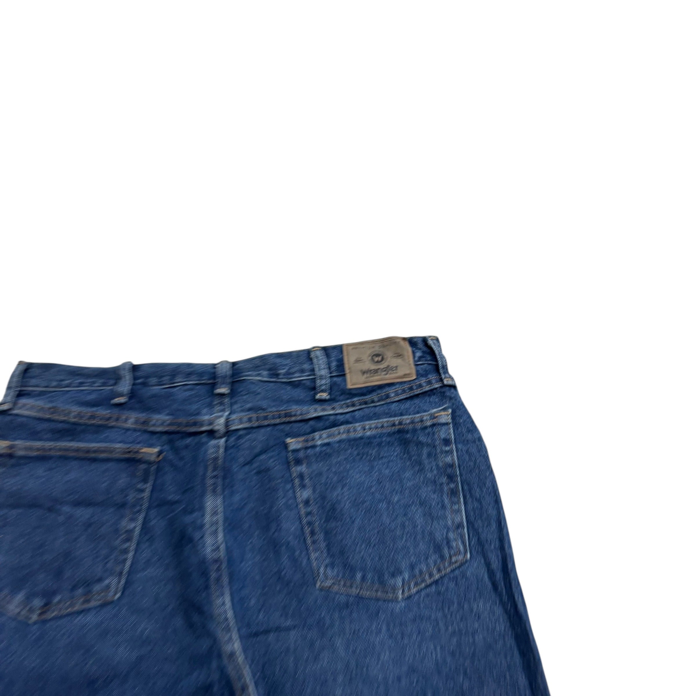 Wrangler Jeans W38 L34 Mens Dark Blue Baggy Relaxed Straight Fit Denim (E)