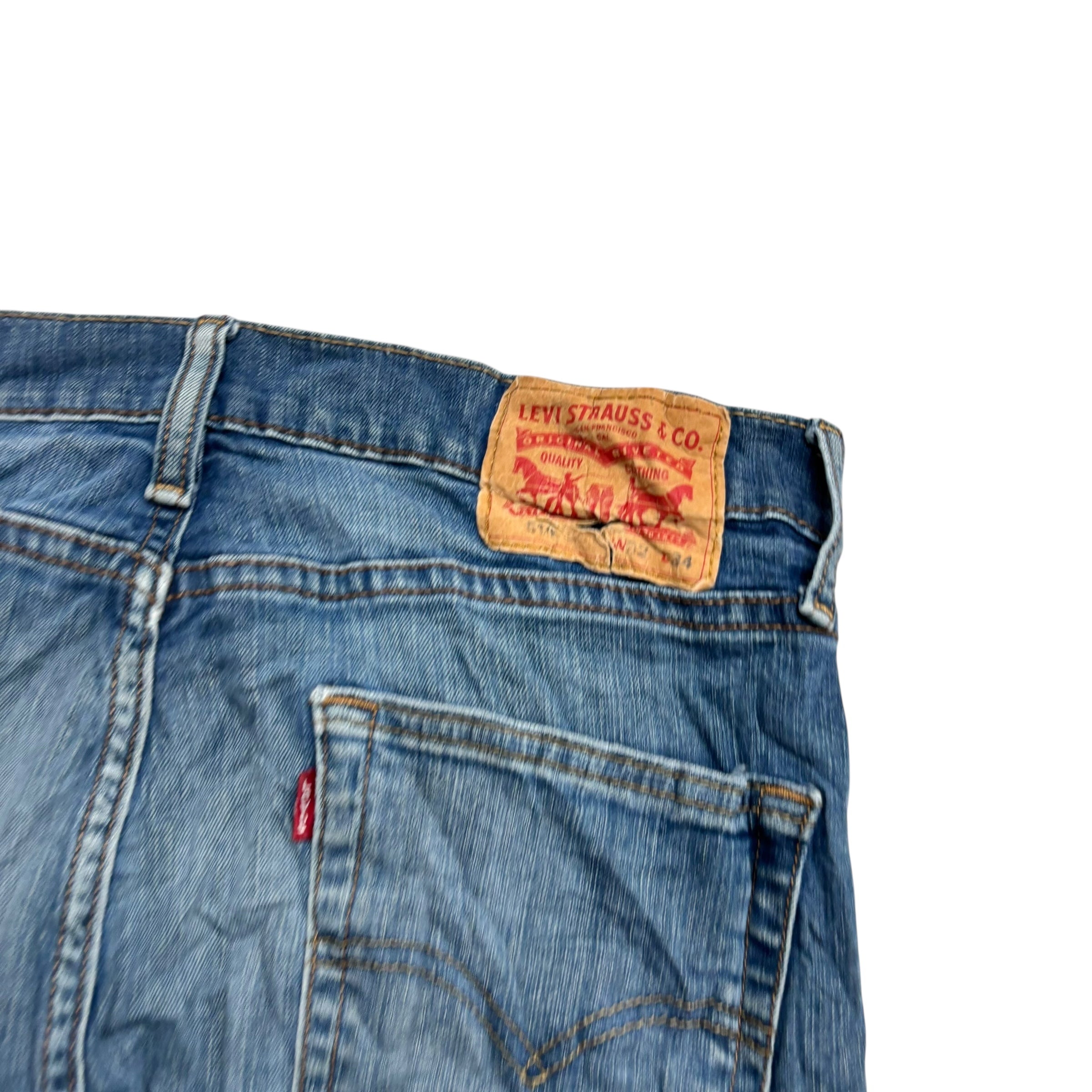 Levis 514 Jeans W32 L34 Mens Mid Blue Regular Straight Fit Stretch Denim