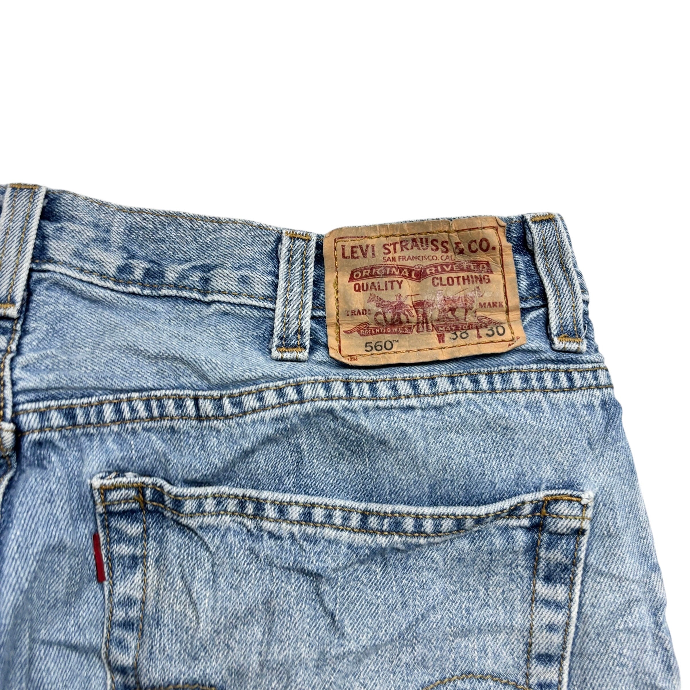 Levis 560 Jeans W38 L30 Mens Light Blue Baggy Relaxed Comfort Vintage Denim (E)