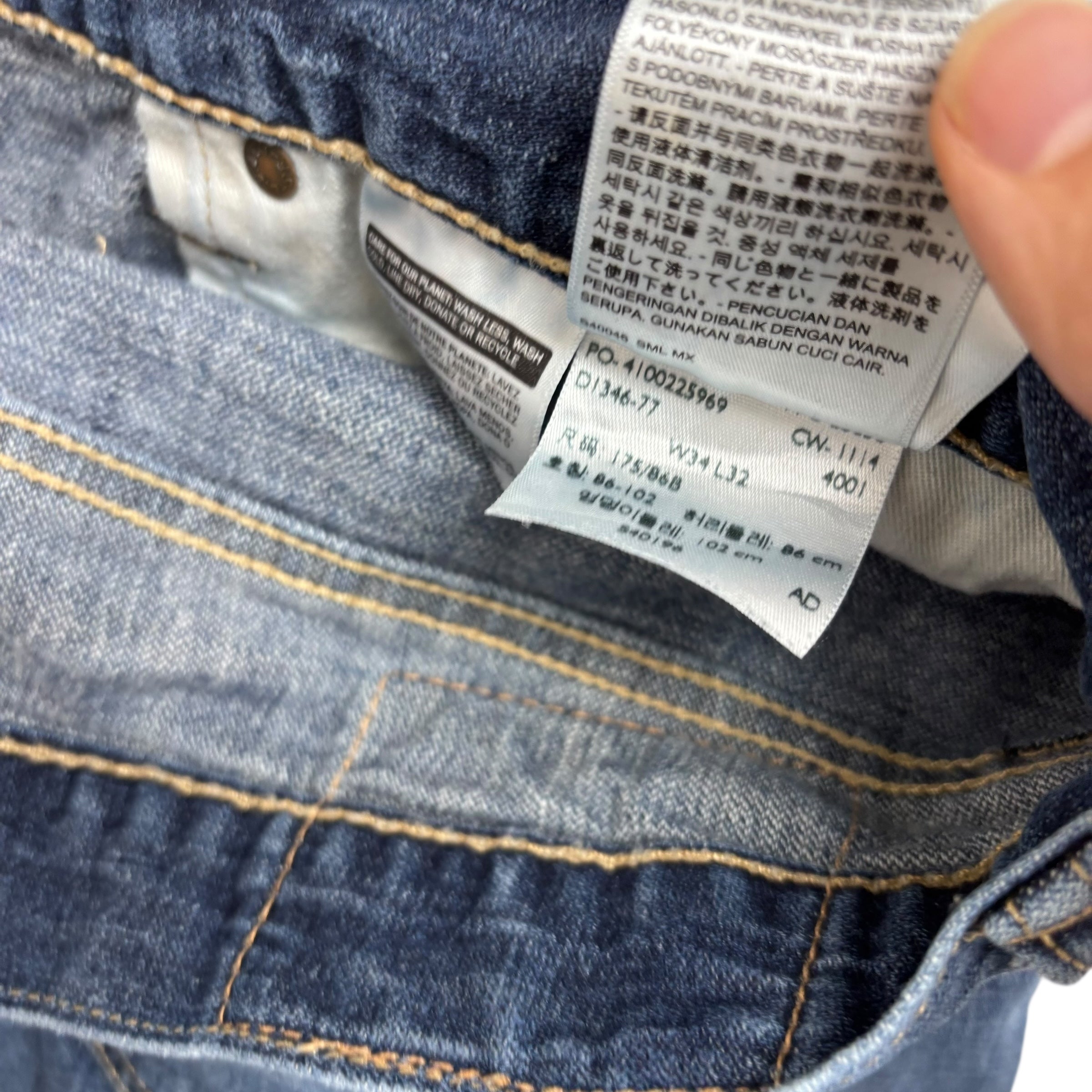 Levis 508 Jeans W34 L32 Mens Mid Blue Regular Tapered Fit Denim
