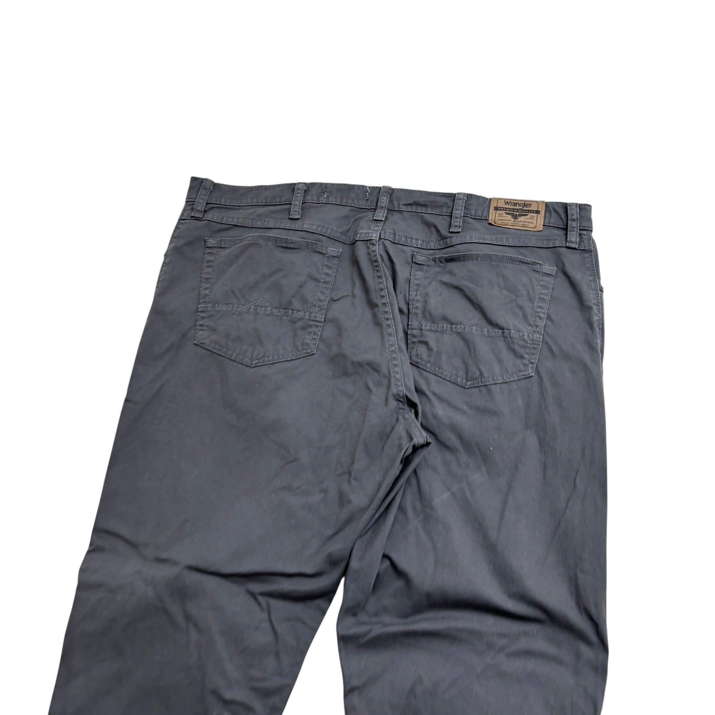 Wrangler Trousers W42 L30 Mens Grey Regular Straight Fit Stretch Pants (E)
