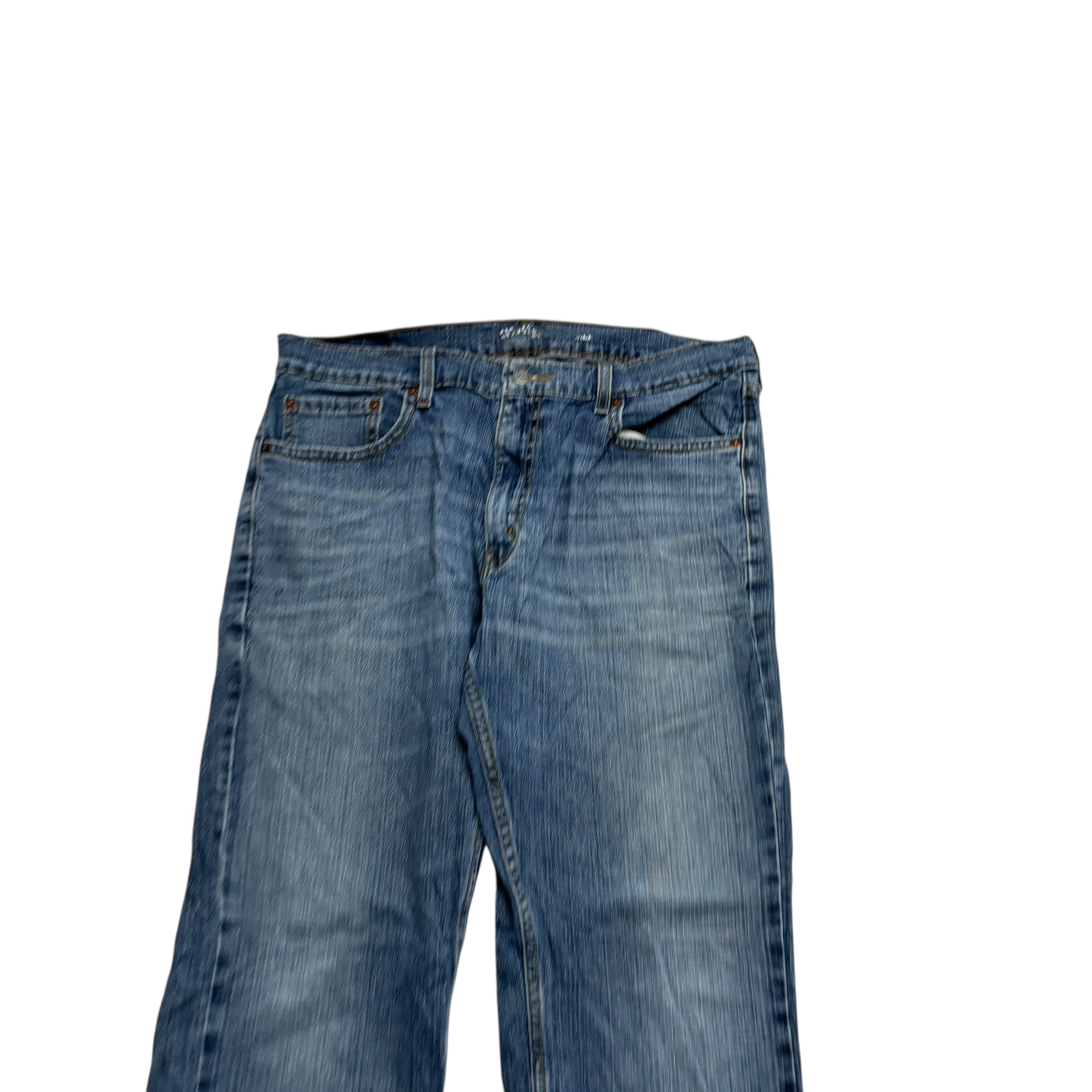 Levis Signature Jeans W36 L32 Mens Mid Blue Relaxed Straight Stretch Denim (F)