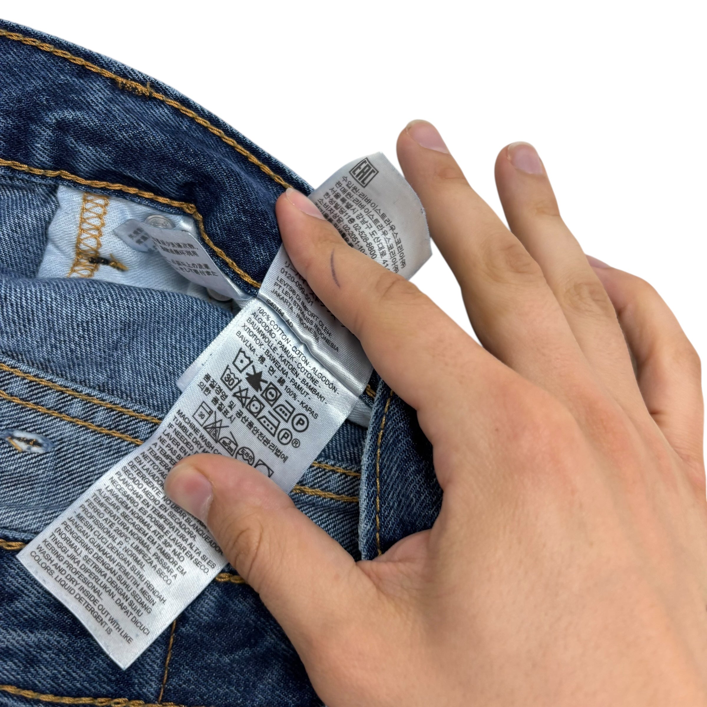 Levis 550 Jeans W42 L32 Mens Mid Blue Baggy Relaxed Straight Fit Denim (E)