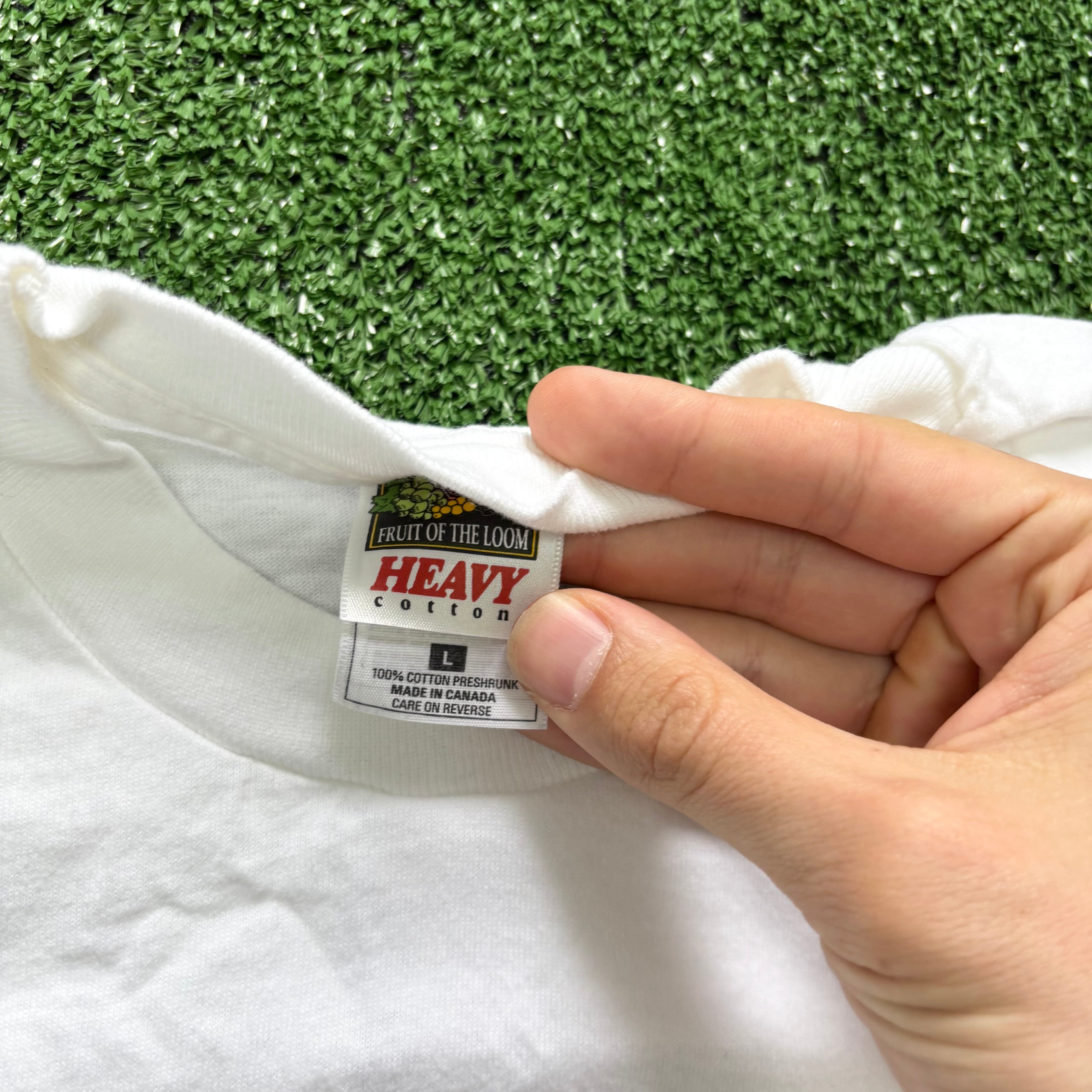 Vintage T Shirt Mens Medium White Single Stitch Graphic Print 90s USA Milk (E)