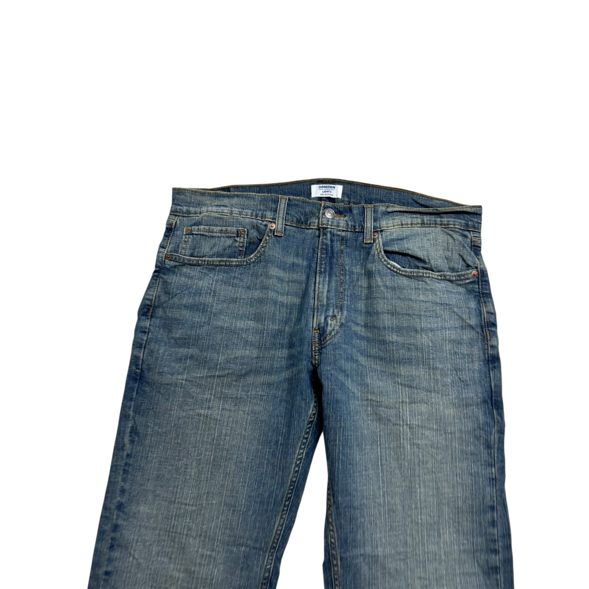 Levis Denizen Jeans W36 L32 Mens Mid Blue Relaxed Baggy Fit Stretch (E)