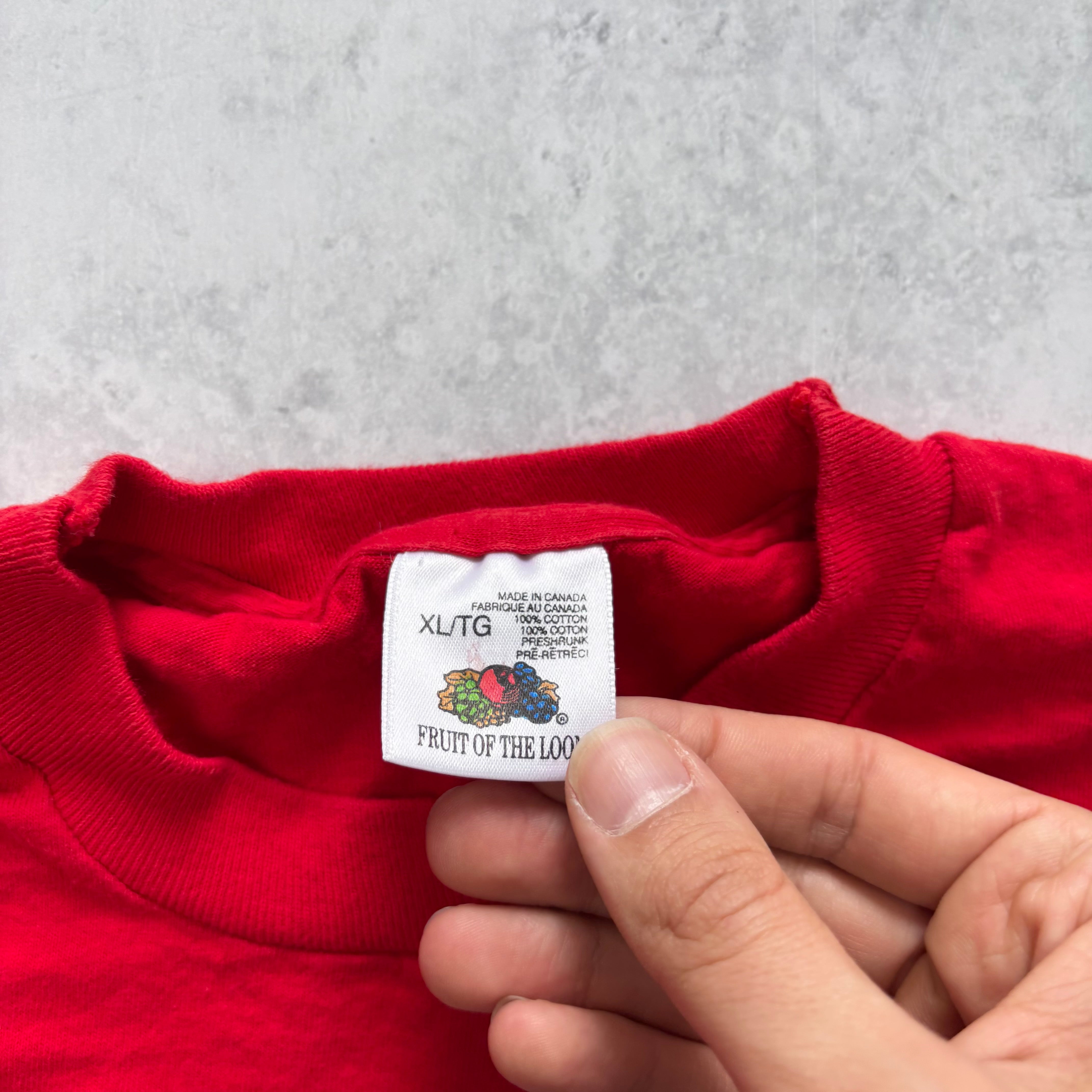 Vintage T Shirt Mens XL Red Single Stitch Graphic Print 90s USA Tourist (E)