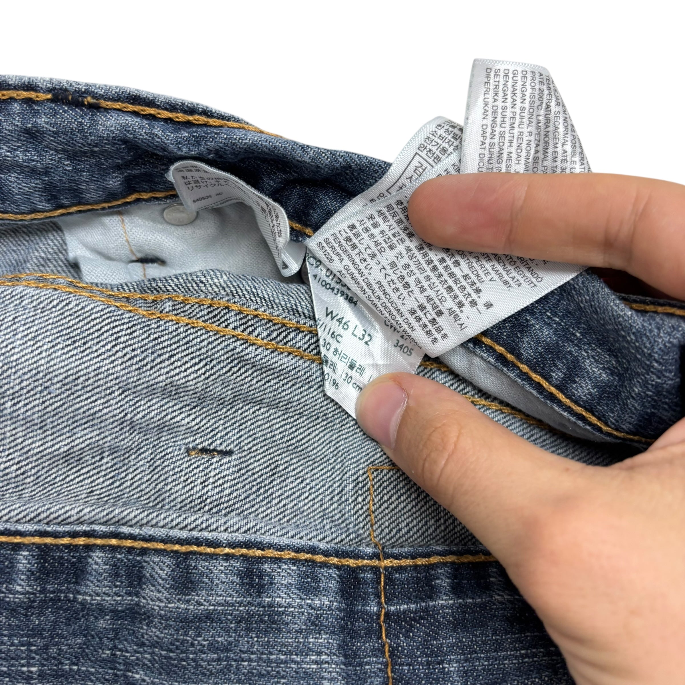 Levis 550 Jeans W46 L32 Mens Mid Blue Baggy Relaxed Straight Fit Denim