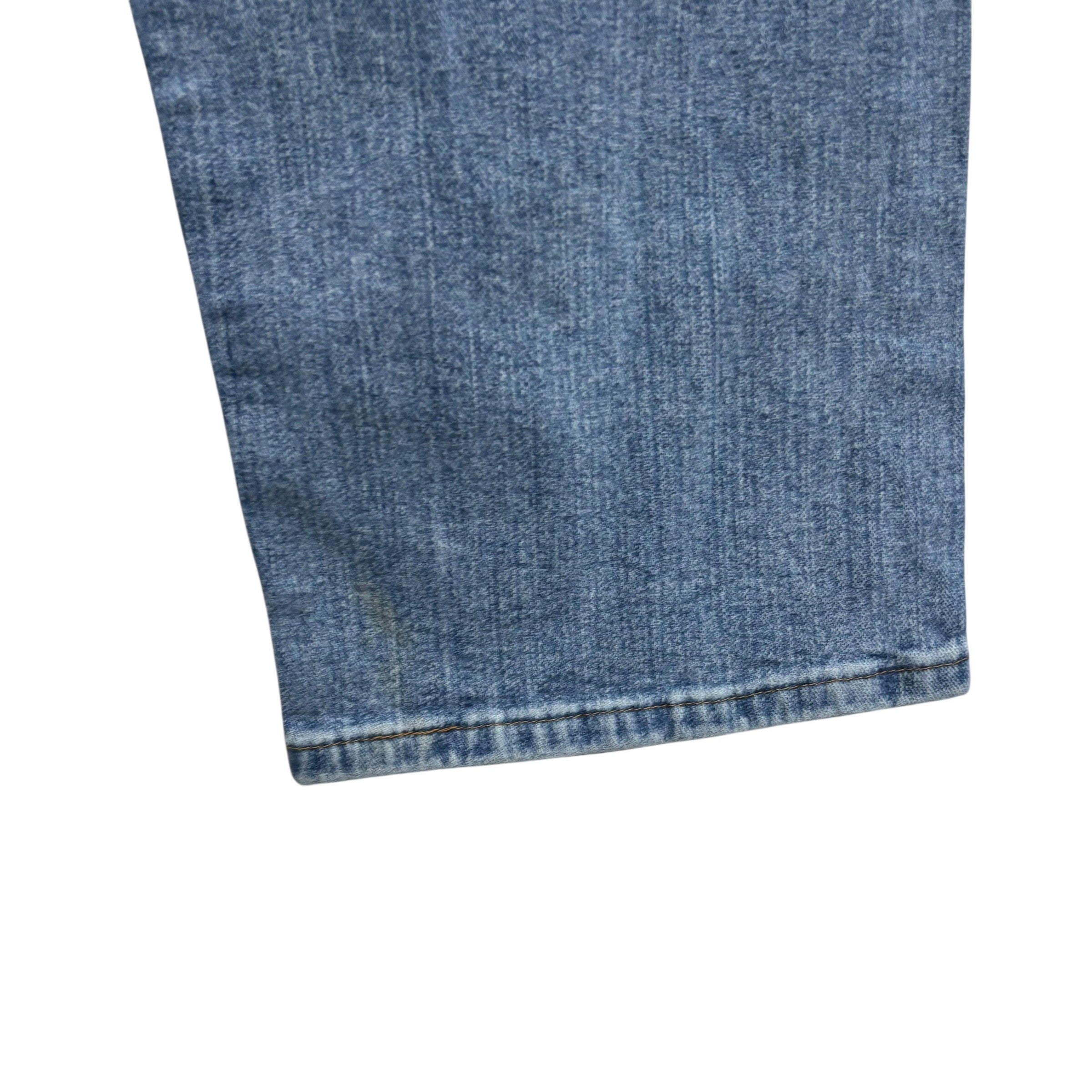Wrangler Jeans W44 L30 Mens Mid Blue Relaxed Straight Fit Stretch Denim