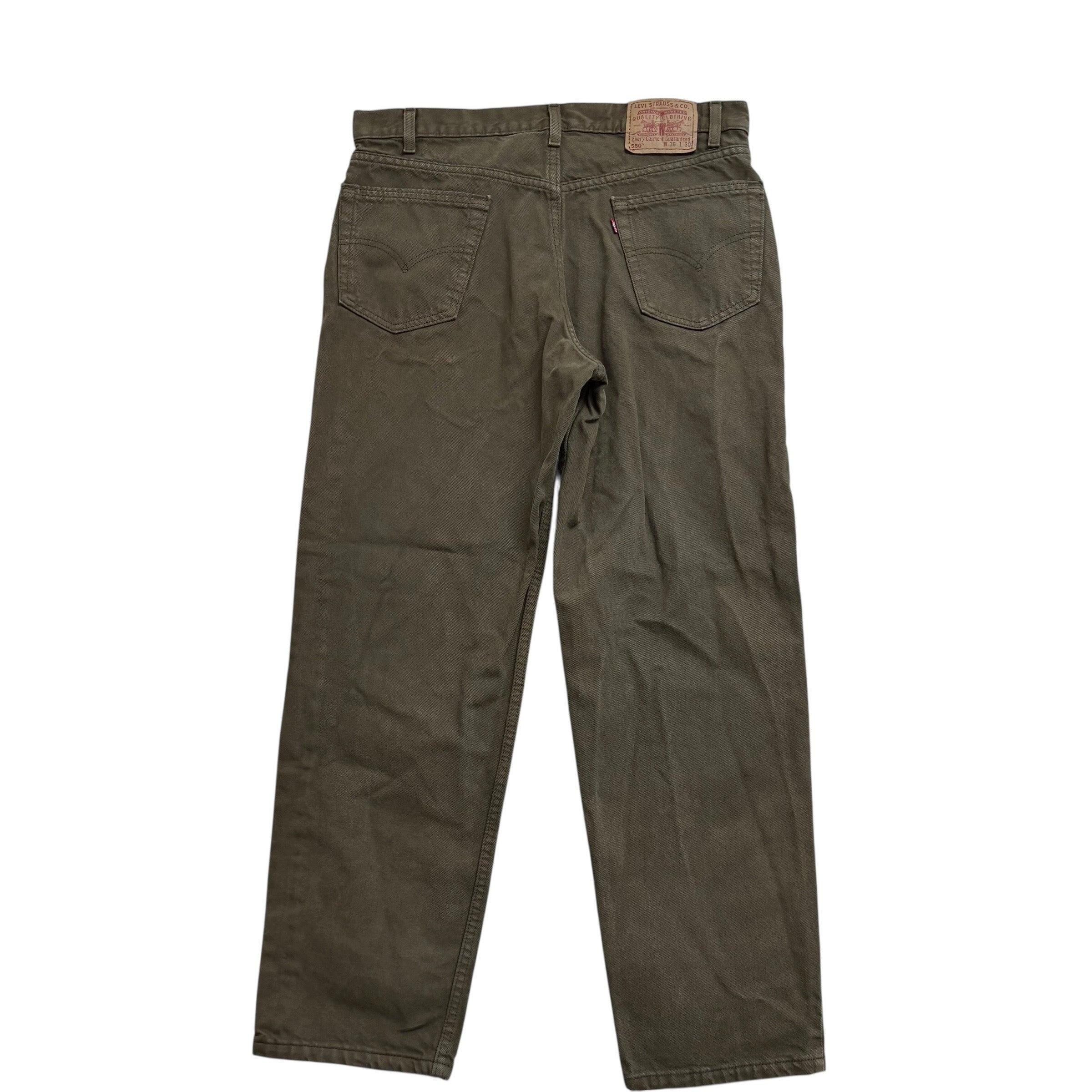 Levis 550 Jeans W36 L30 Mens Green Relaxed Straight Fit Made In USA Vintage (E)