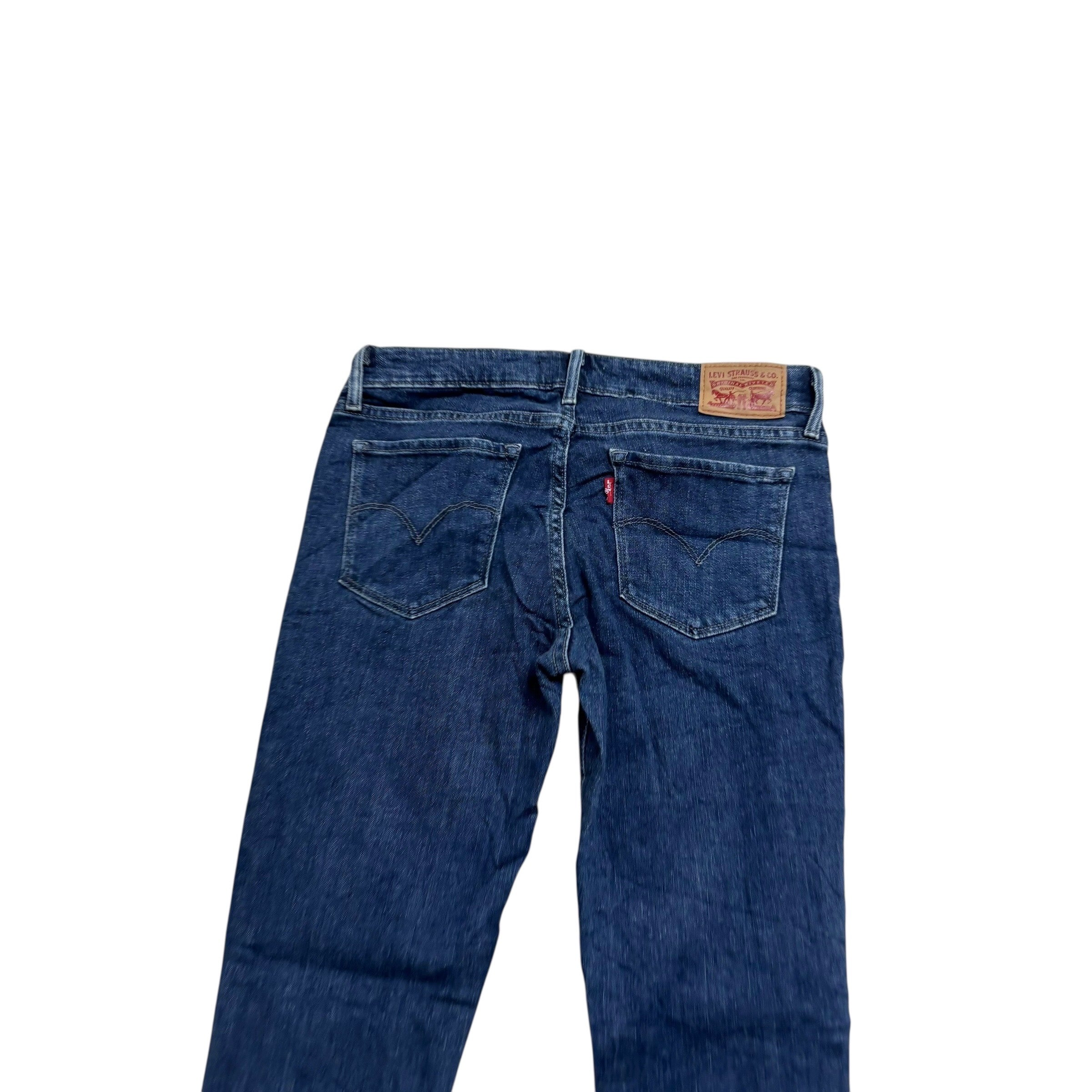 Levis 711 Jeans W28 L29 Womens Skinny Fit Dark Blue Stretch Denim (E)