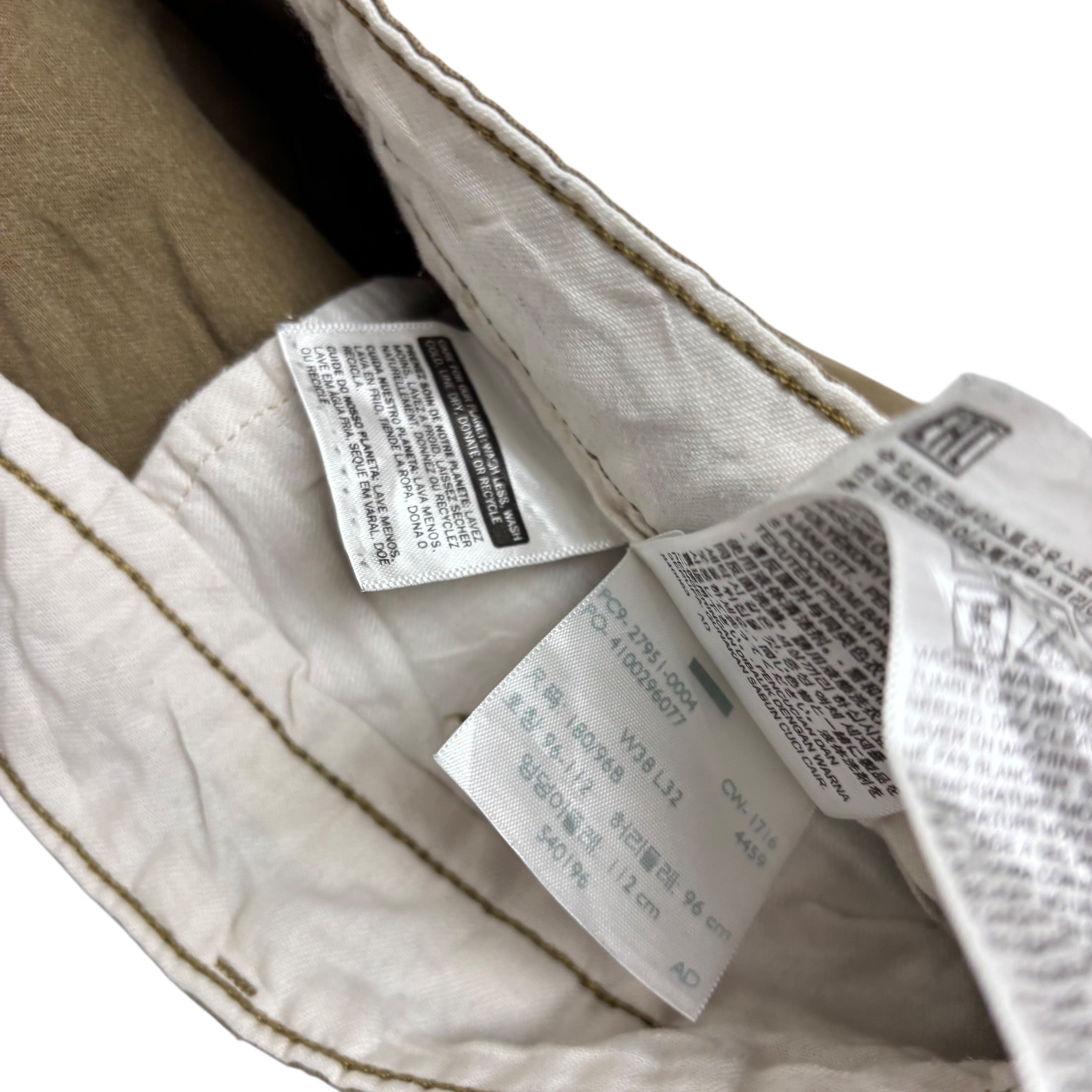 Levis Chino Trousers W38 L31 Mens Green Regular Tapered Fit Stretch