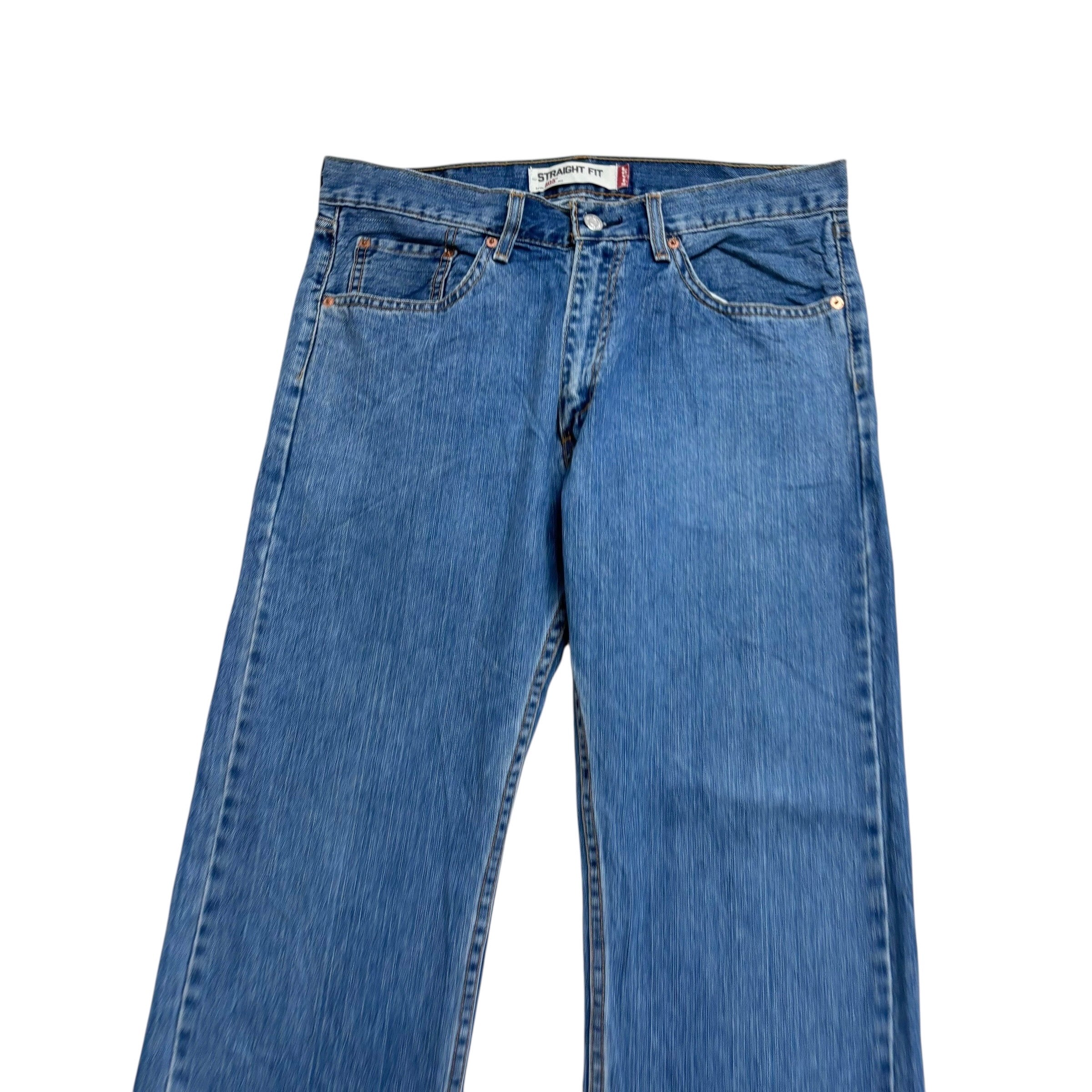 Levis 505 Jeans W33 L32 Mens Mid Blue Regular Straight Fit Vintage Denim (E)