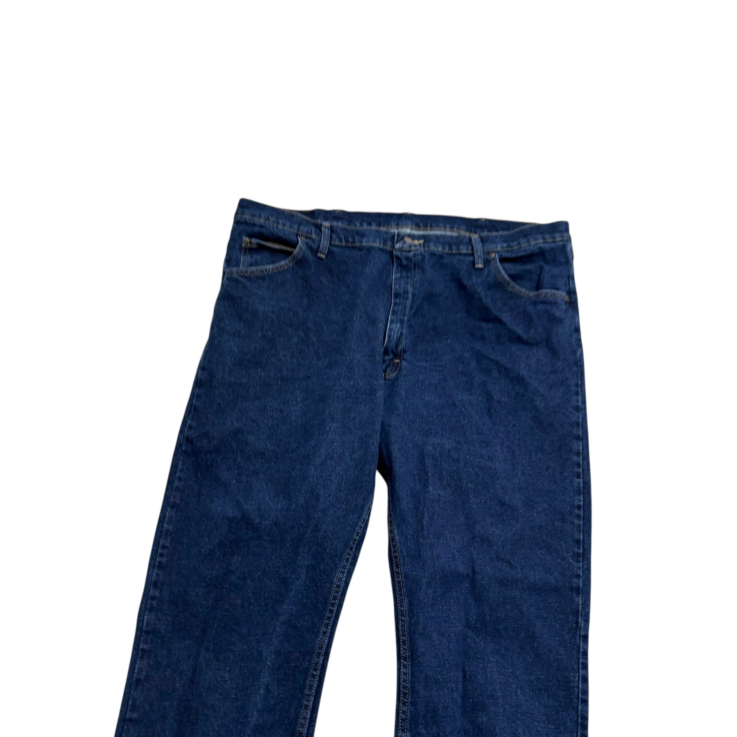 Wrangler Jeans W42 L30 Mens Dark Blue Regular Straight Fit Stretch Denim (E)