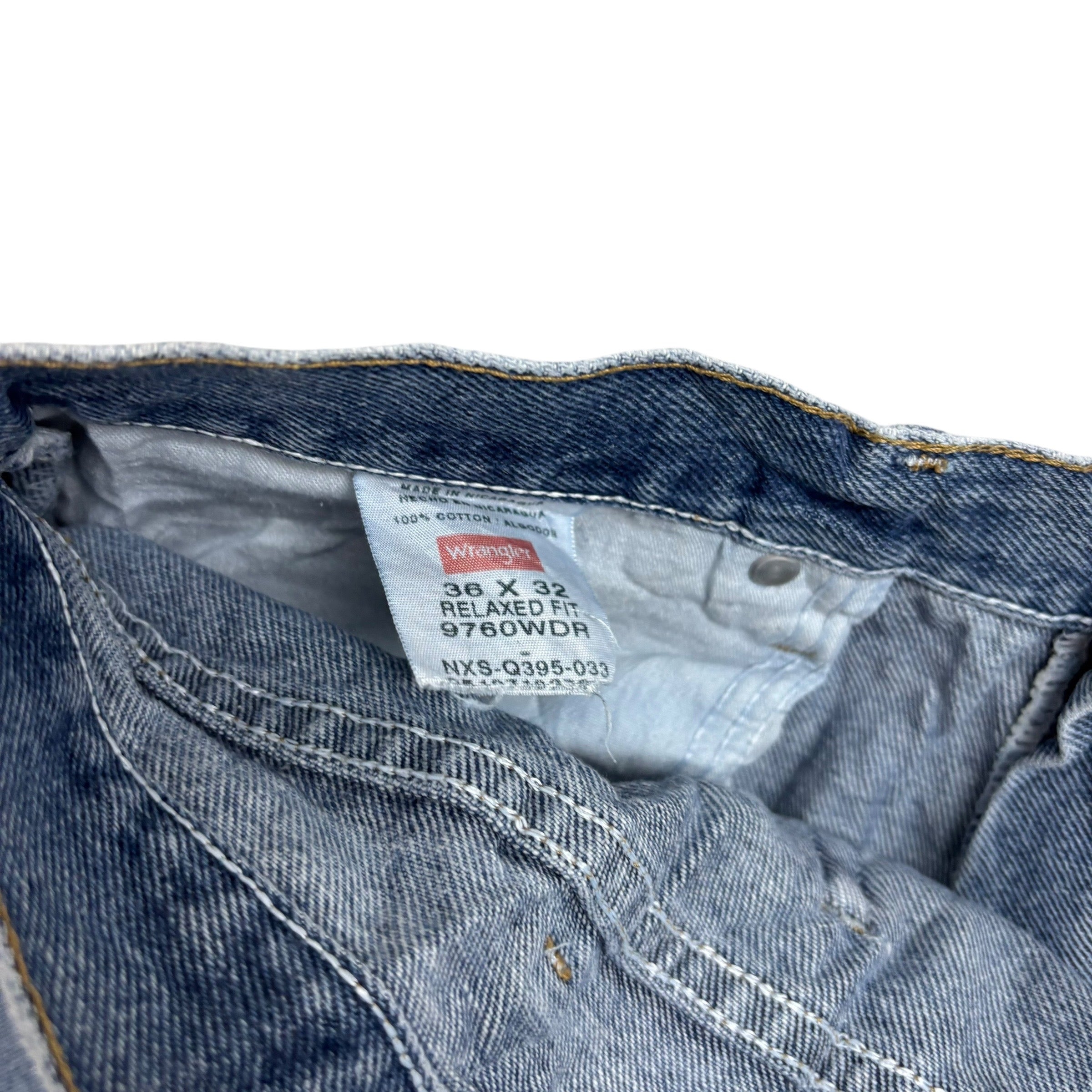 Wrangler Jeans W36 L32 Mens Light Blue Relaxed Straight Fit Denim (F)