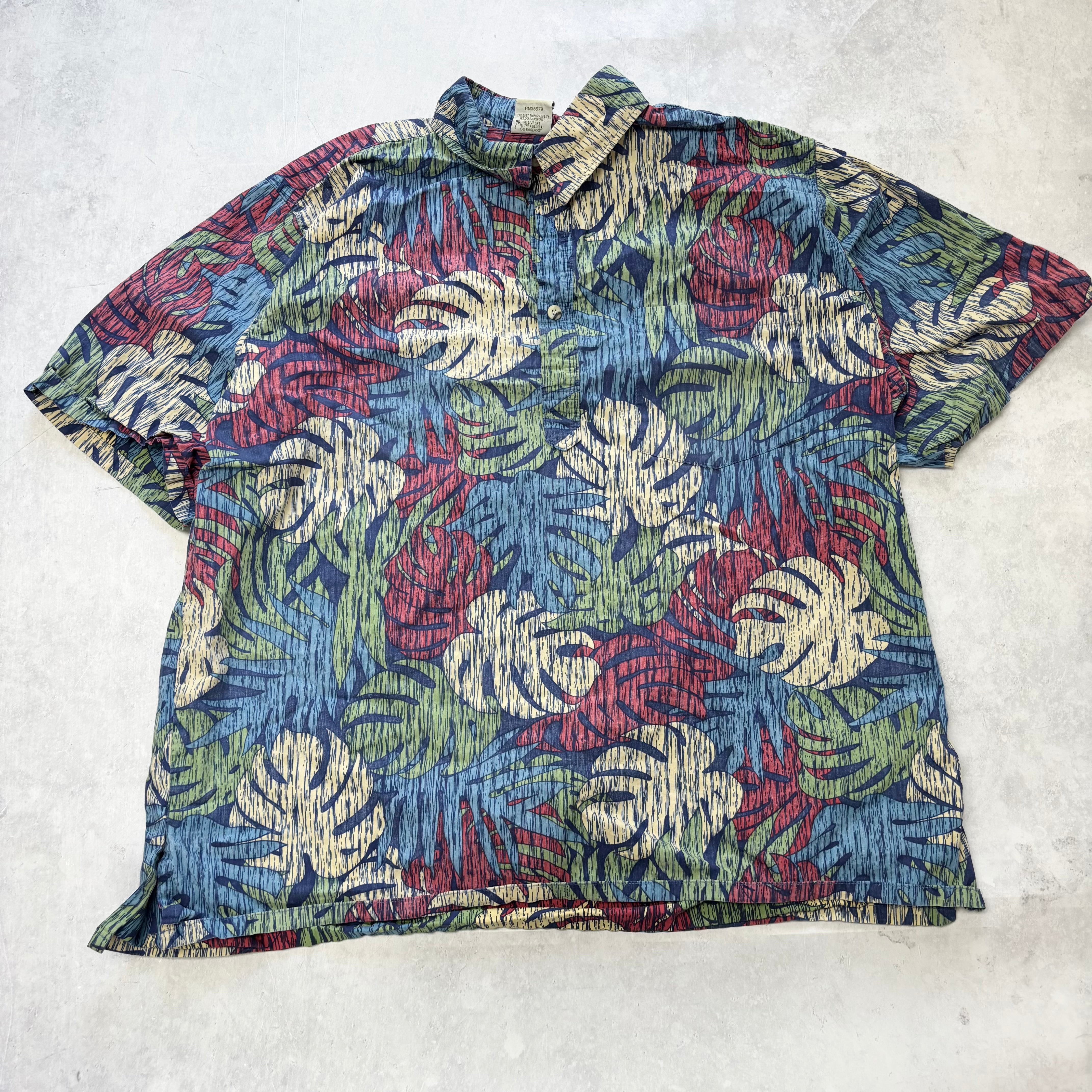 Vintage Hawaiian Shirt Mens XL Floral Aloha Short Sleeve Cotton (E)