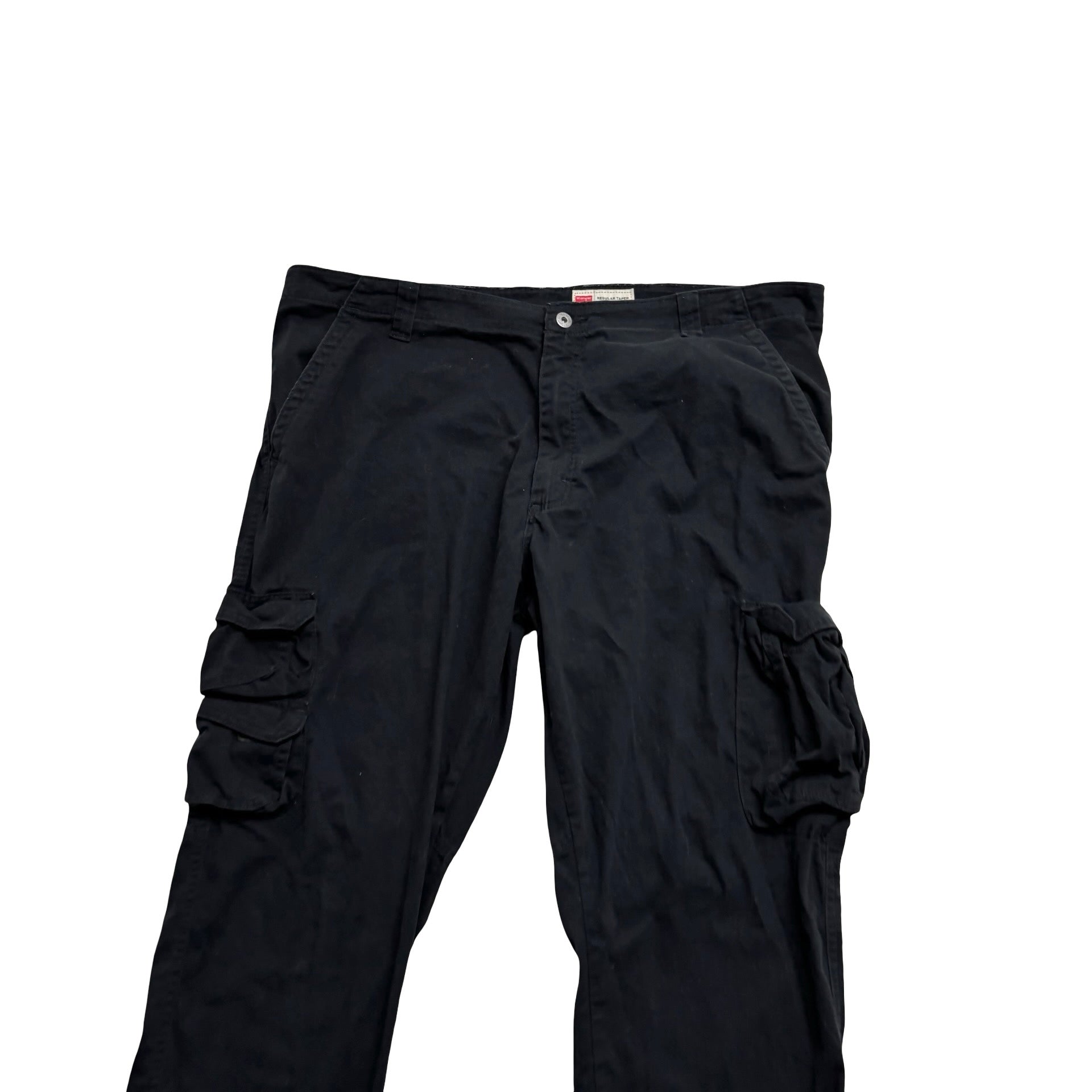 Wrangler Cargo Trousers W42 L30 Mens Black Regular Tapered Fit Stretch (E)
