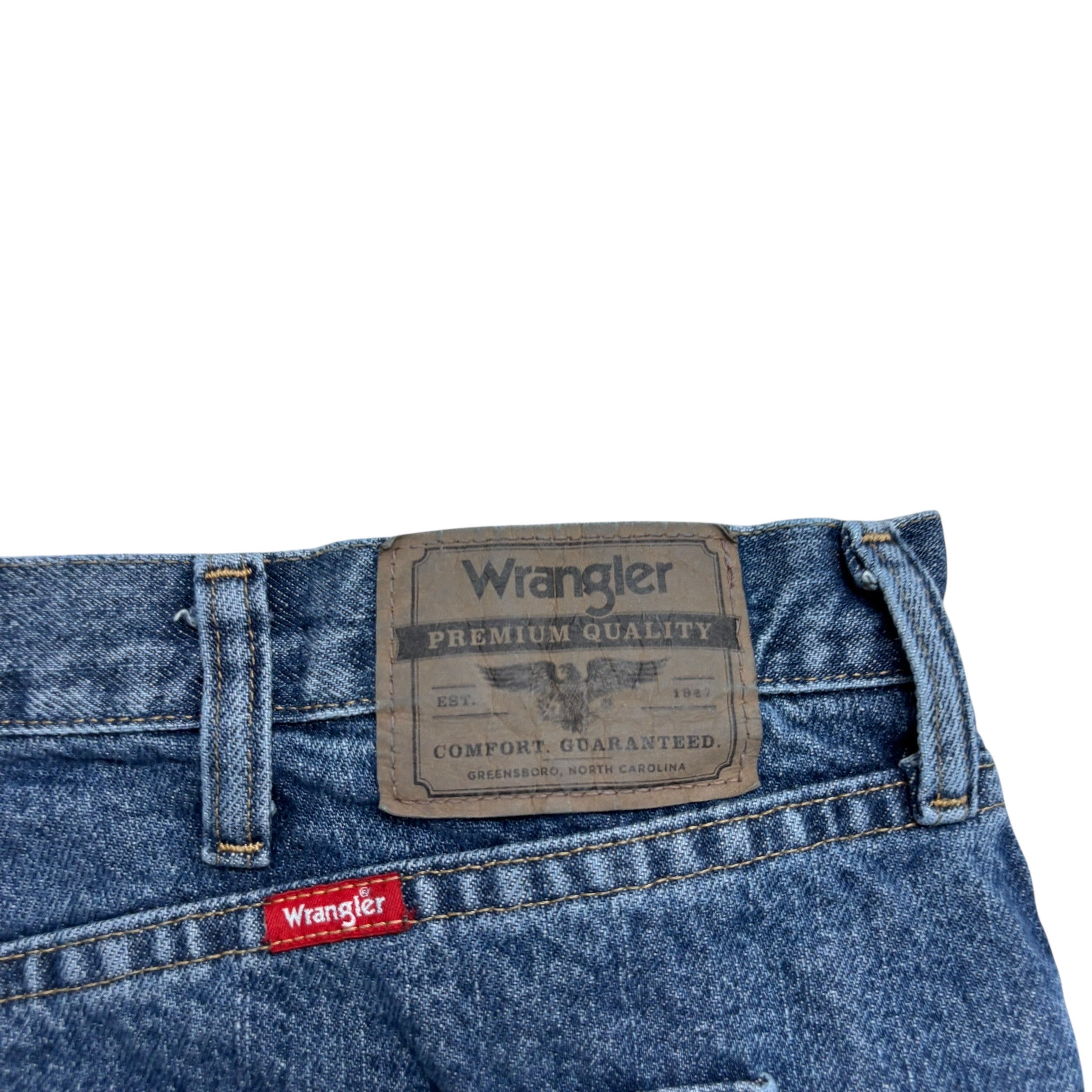Wrangler Jeans W44 L30 Mens Mid Blue Regular Straight Fit Denim (E)