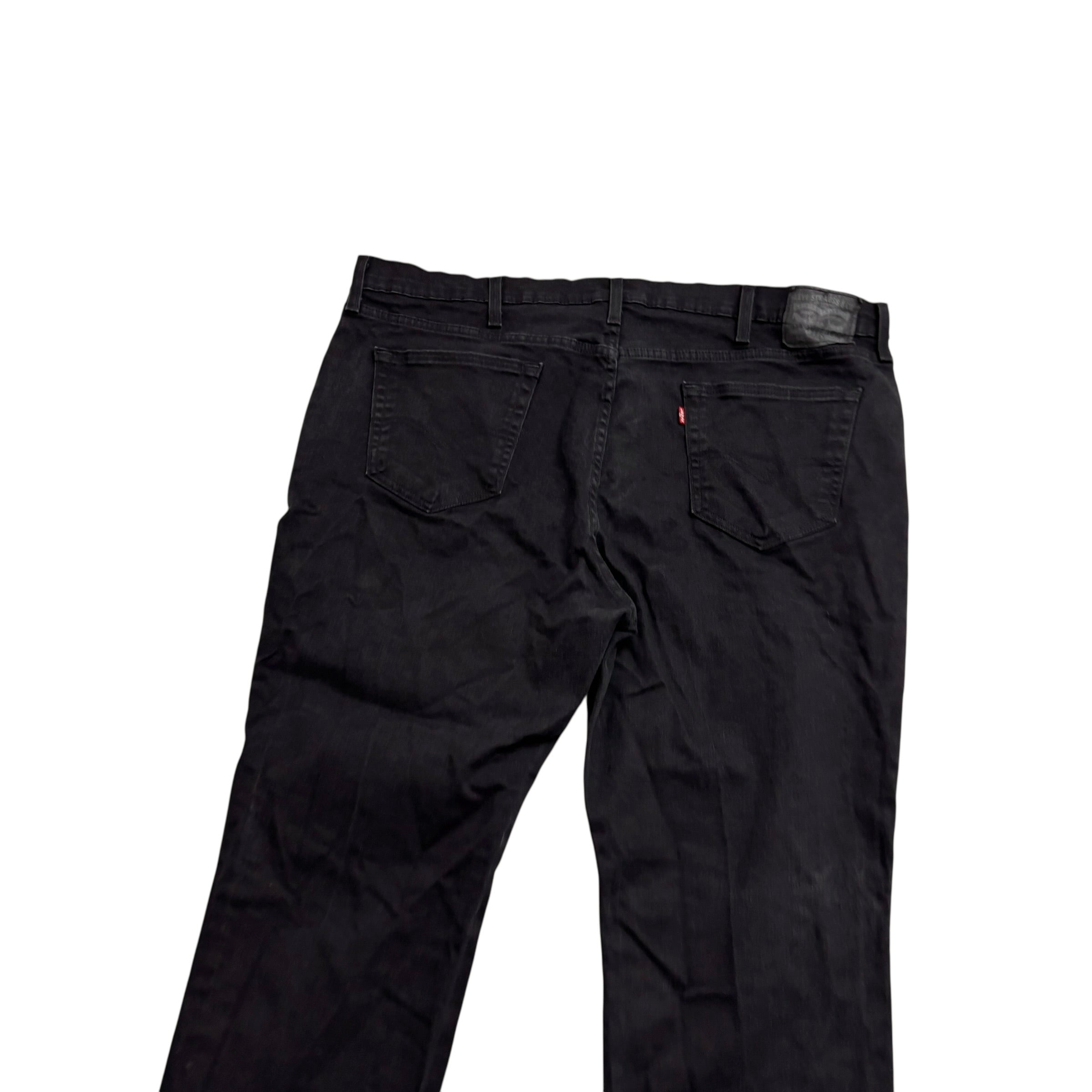 Levis 541 Jeans W46 L30 Mens Black Athletic Tapered Fit Stretch Denim (E)