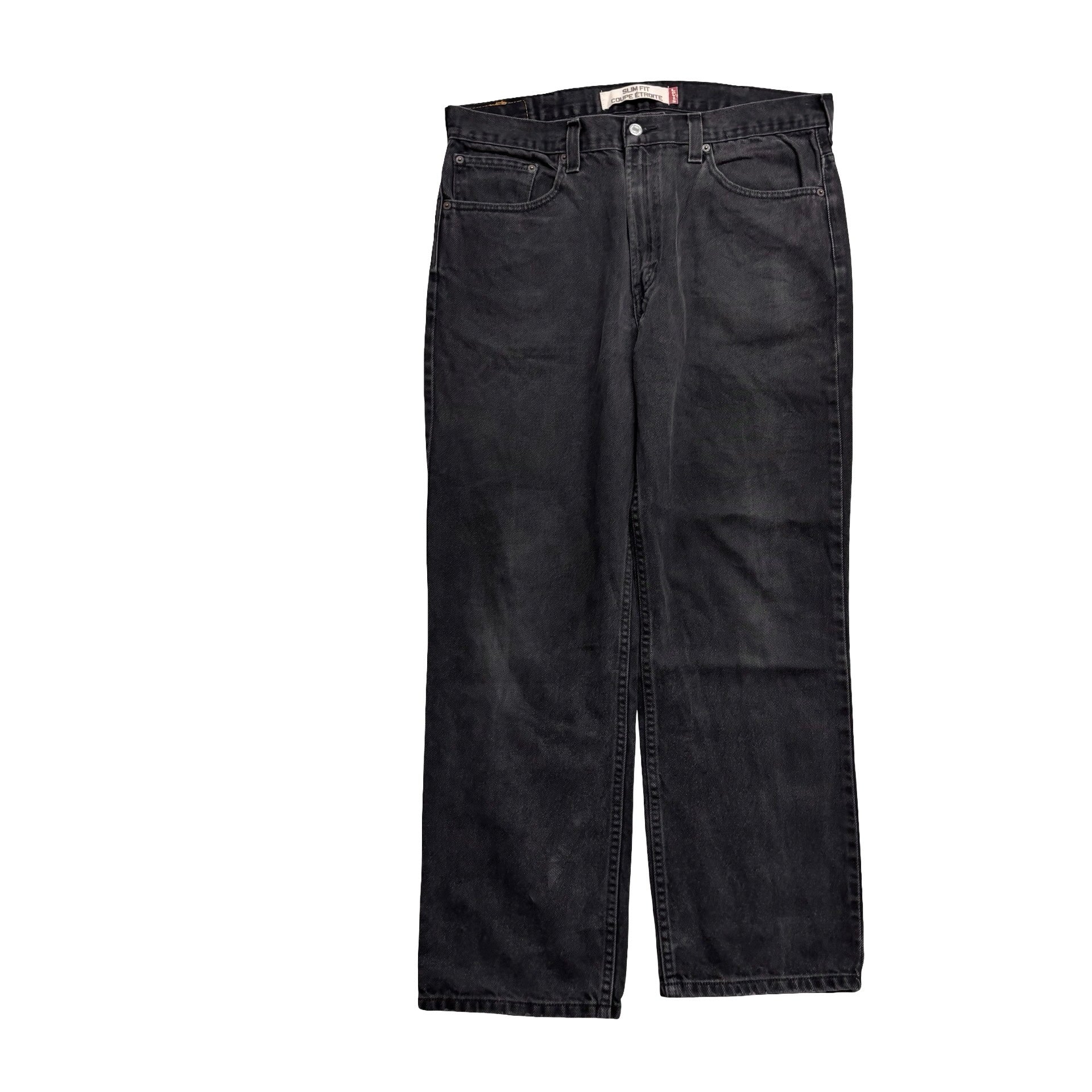Levis Jeans W36 L30 Mens Black Regular Straight Fit Vintage Denim (E)