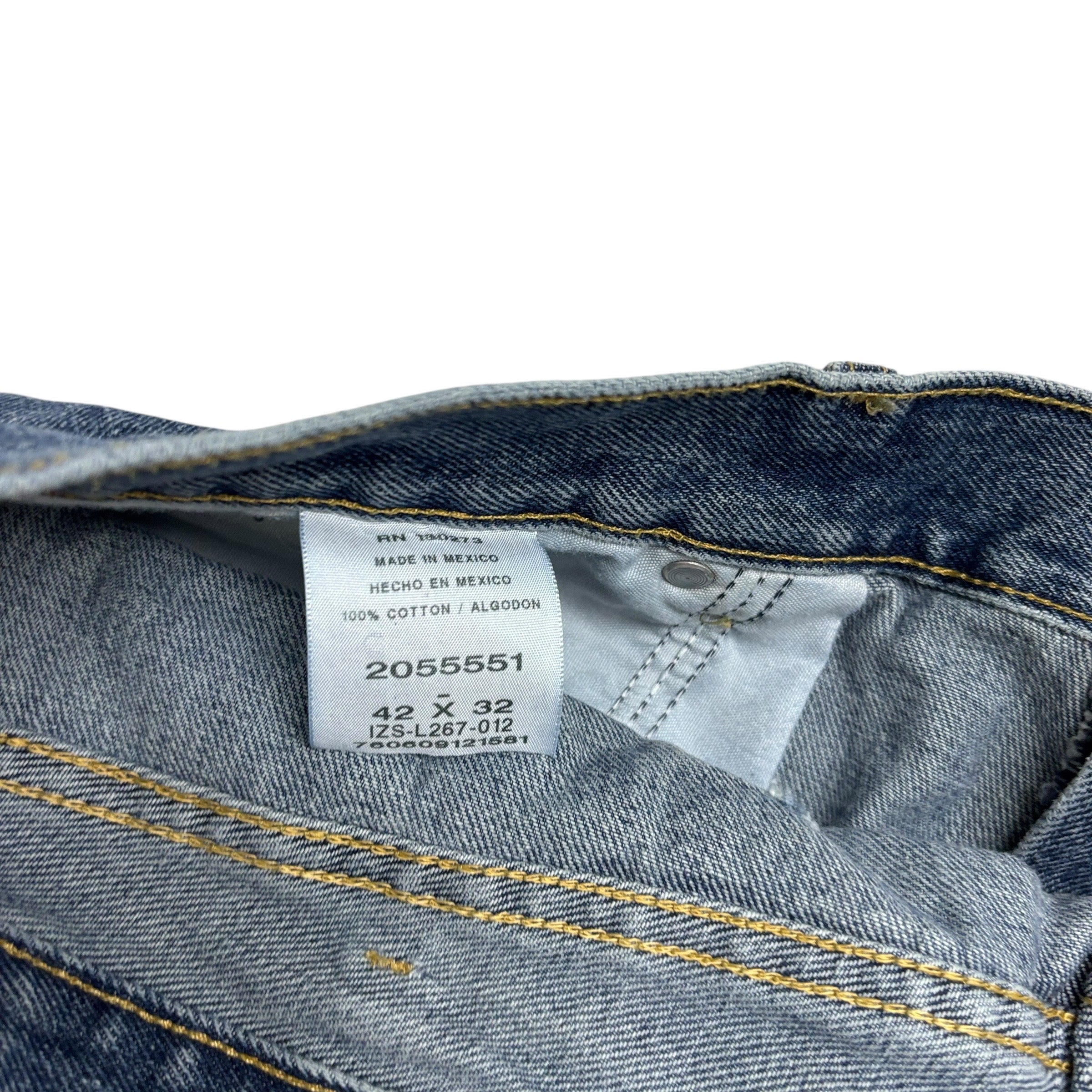 Lee Jeans W42 L32 Mens Mid Blue Relaxed Straight Fit Denim (E)