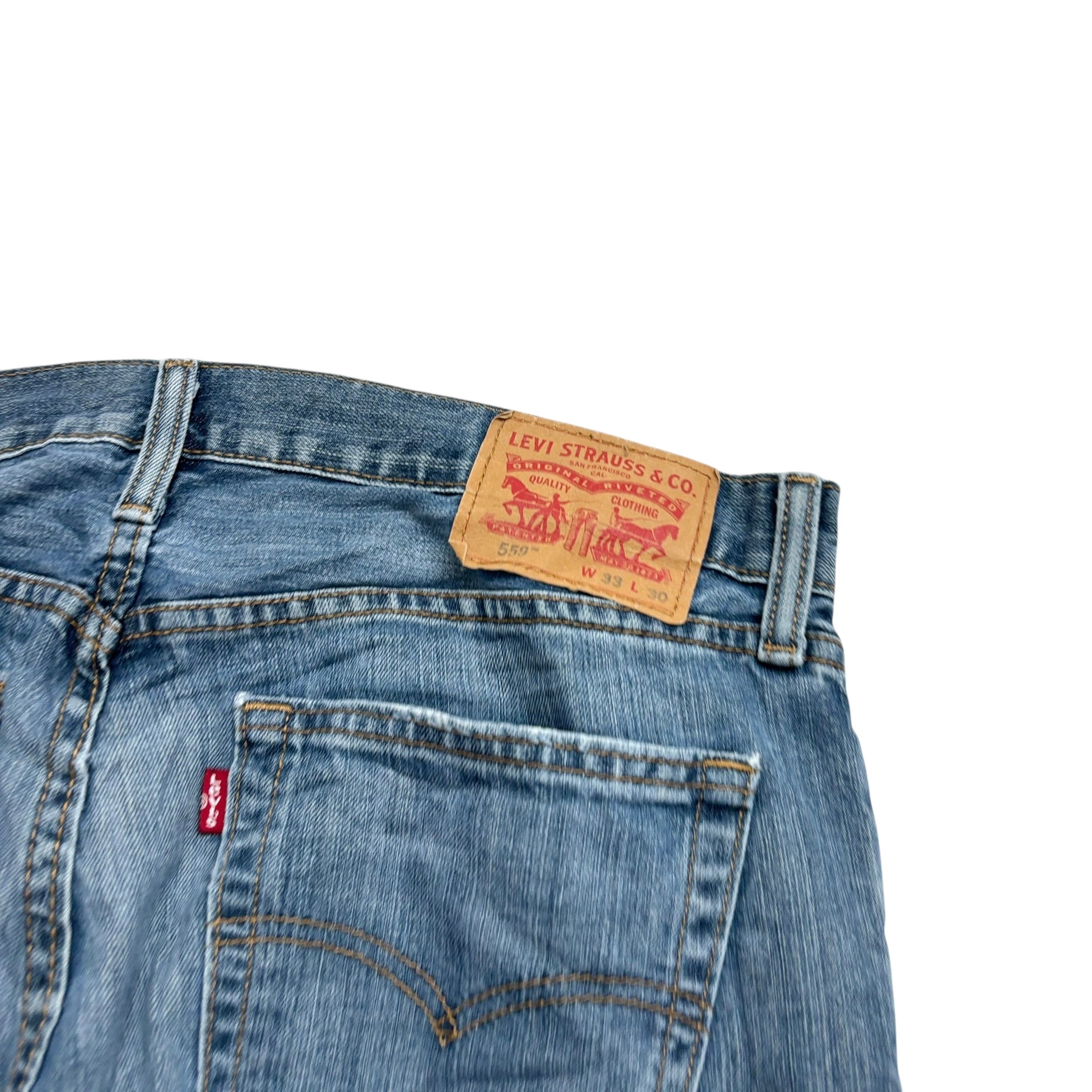 Levis 559 Jeans W33 L30 Mens Blue Baggy Relaxed Straight Fit Denim