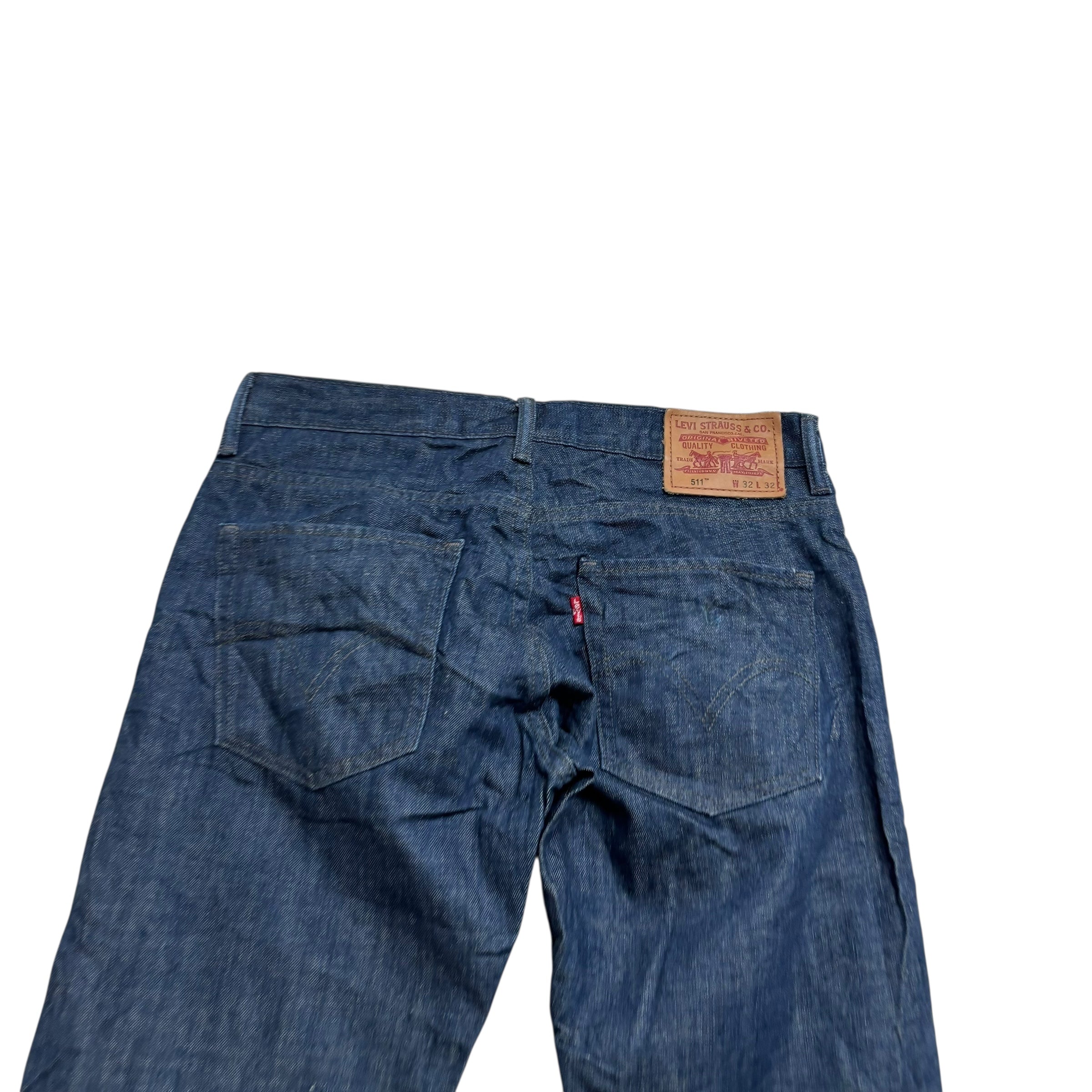 Levis 511 Jeans W32 L32 Mens Dark Blue Slim Fit Vintage Denim