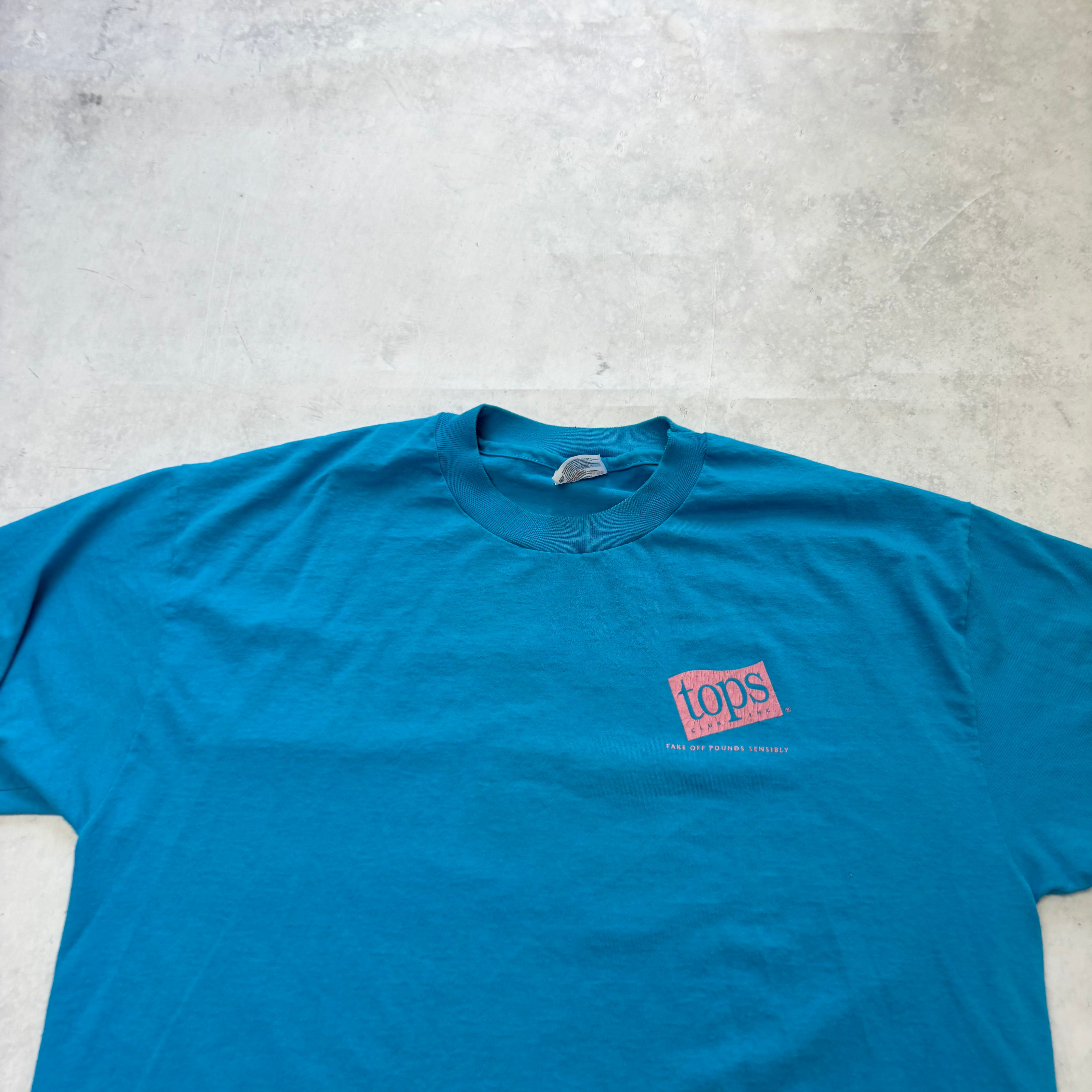 Vintage T Shirt Mens XL Blue Single Stitch Graphic Print 90s USA