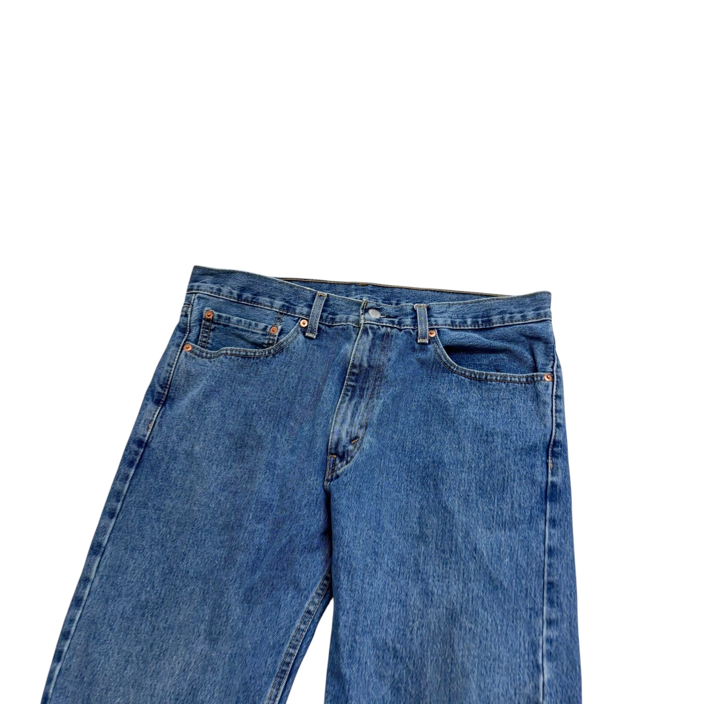 Levis 505 Jeans W36 L30 Mens Mid Blue Regular Straight Fit Denim