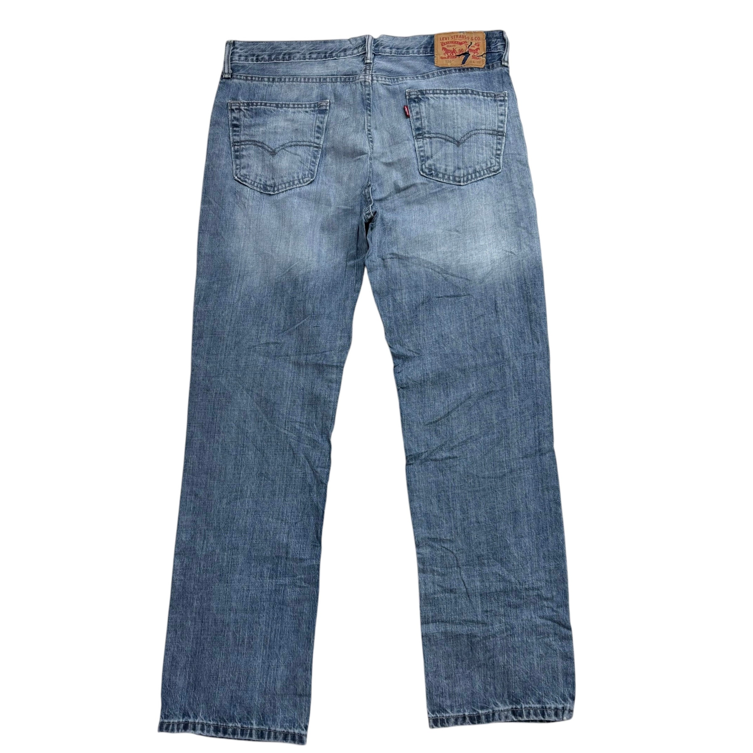Levis 514 Jeans W36 L32 Mens Mid Blue Regular Straight Fit Denim