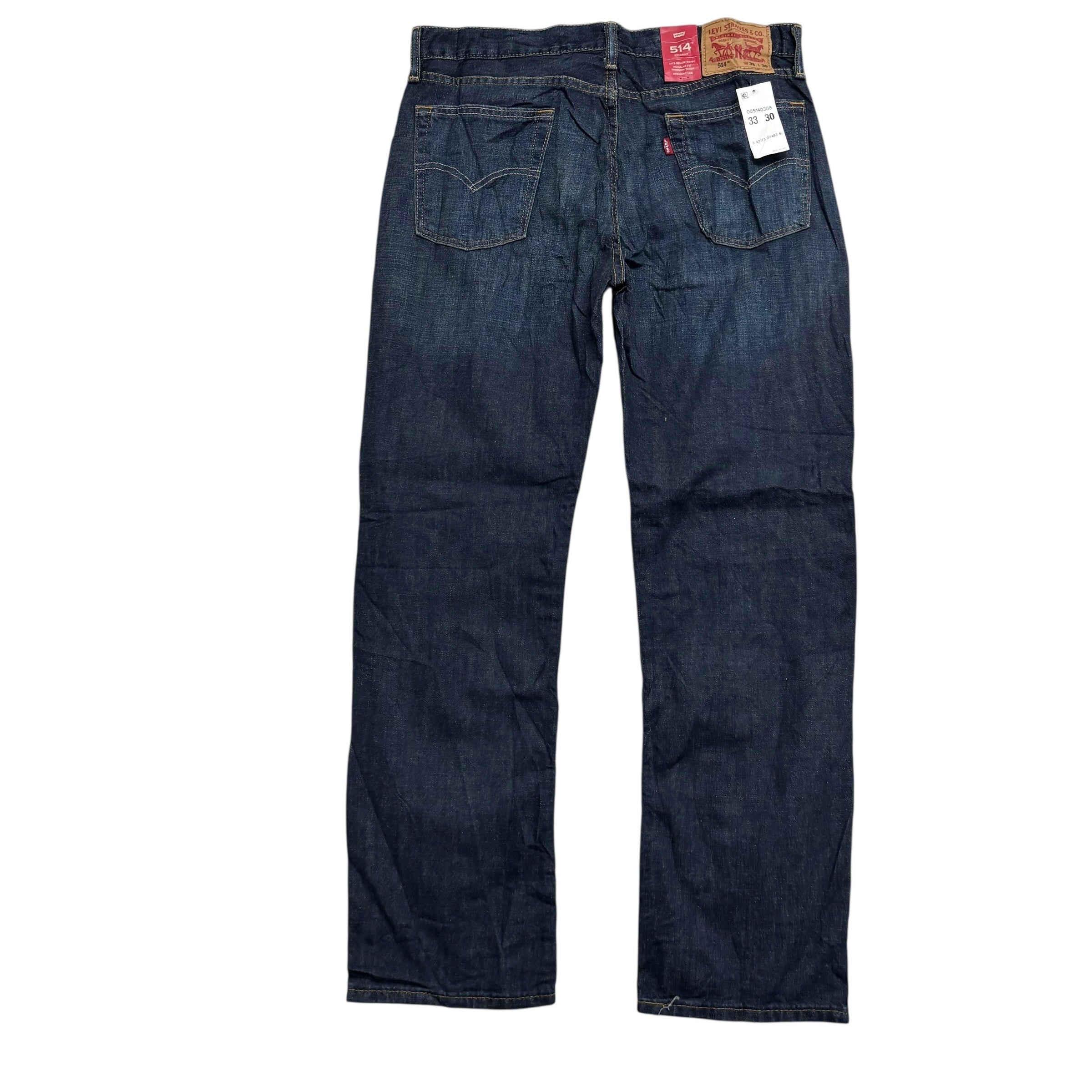 Levis 514 Jeans W33 L30 Mens Dark Blue Regular Straight Fit Denim (E)