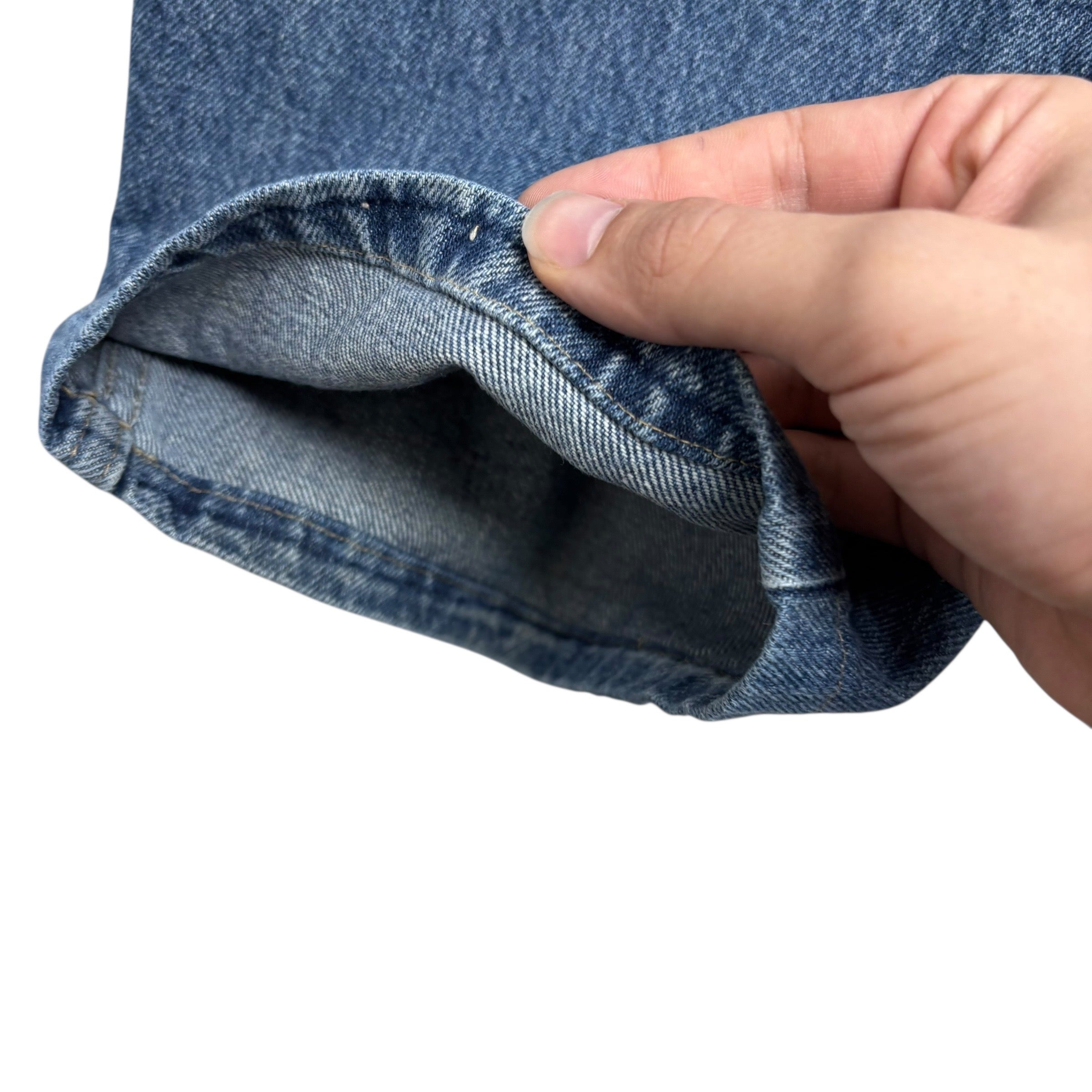 Wrangler Jeans W44 L29 Mens Mid Blue Relaxed Straight Fit Denim