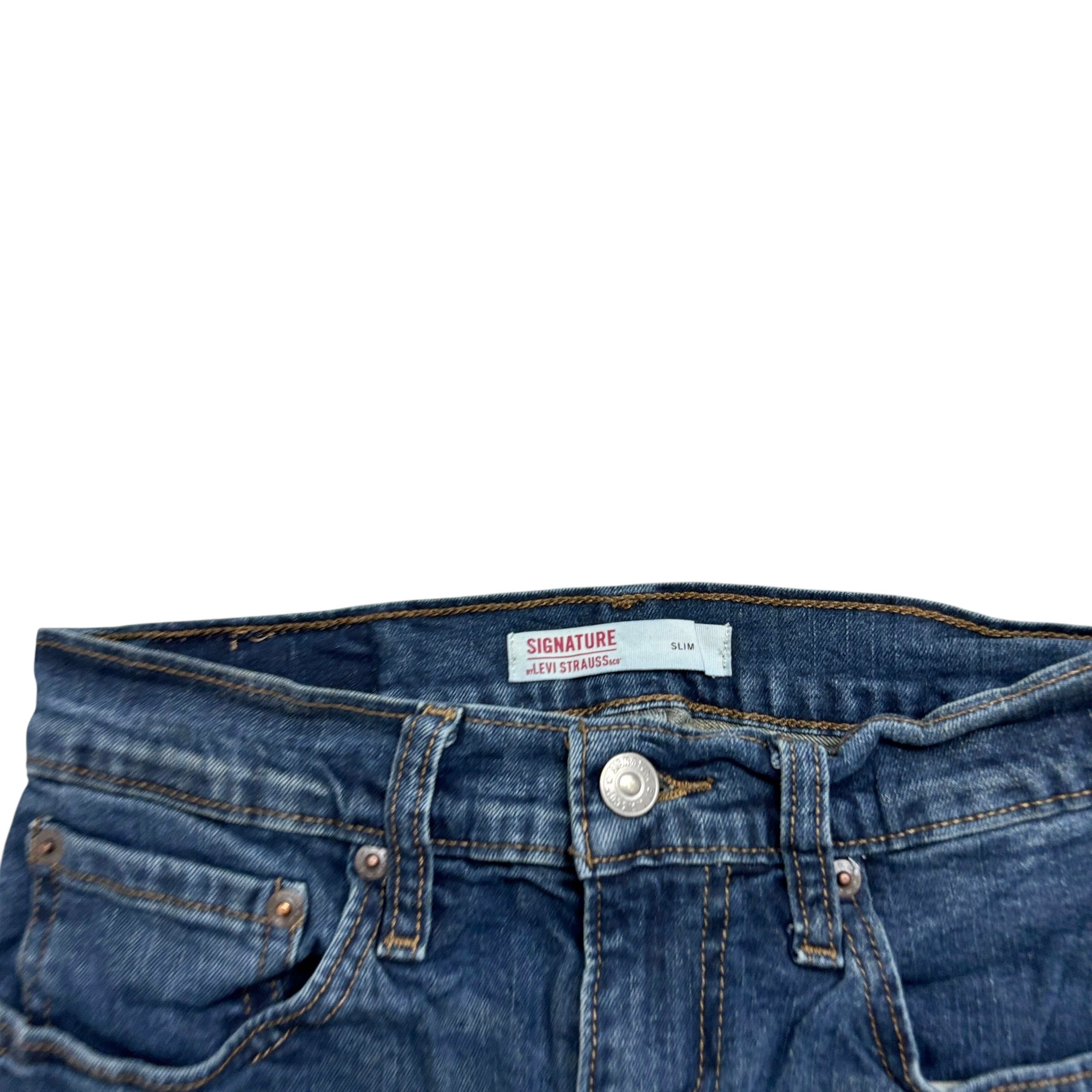 Levis Signature Jeans W28 L30 Mens Dark Blue Slim Fit Stretch Denim (E)