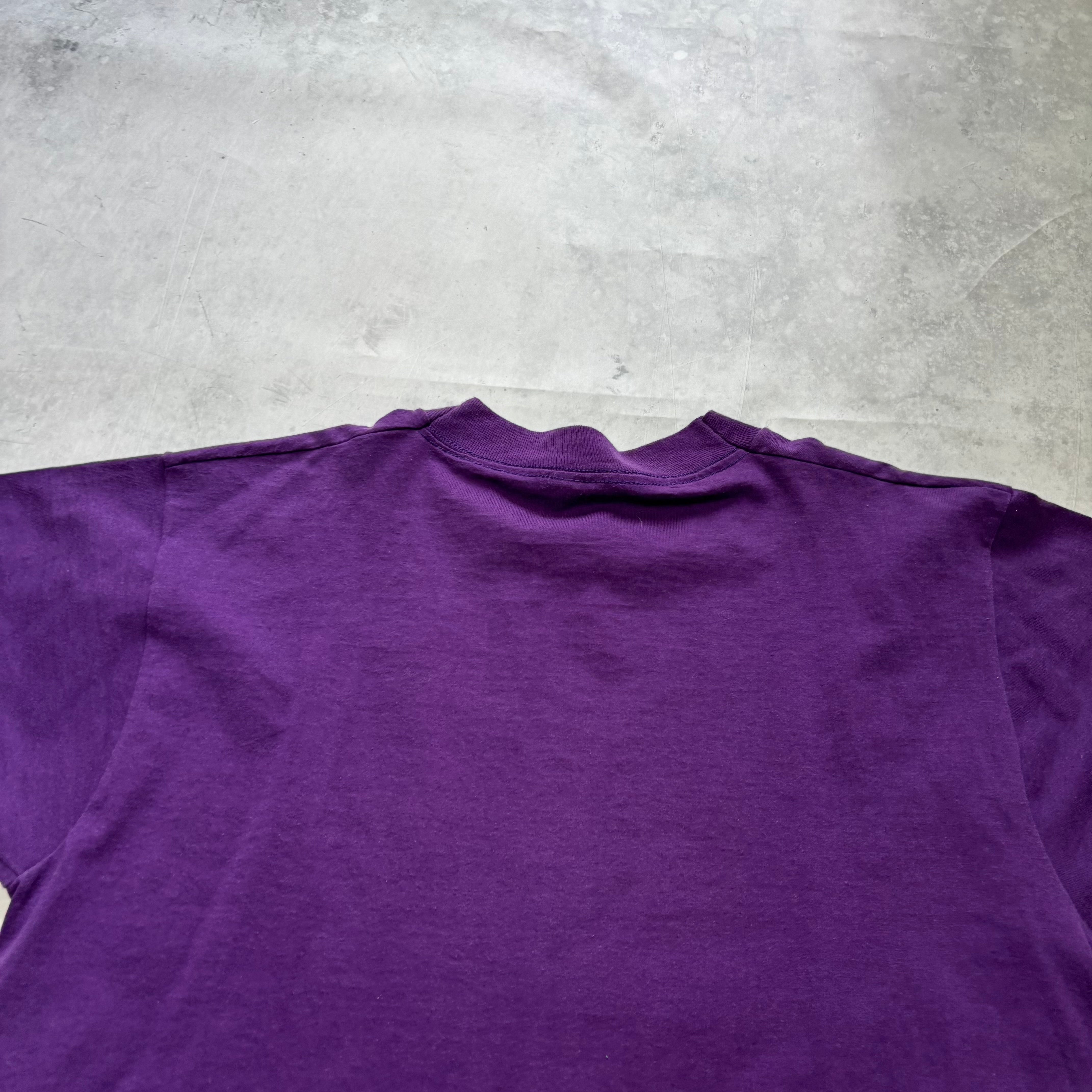 Vintage T Shirt Mens Large Purple Single Stitch Graphic Print 90s USA (E)