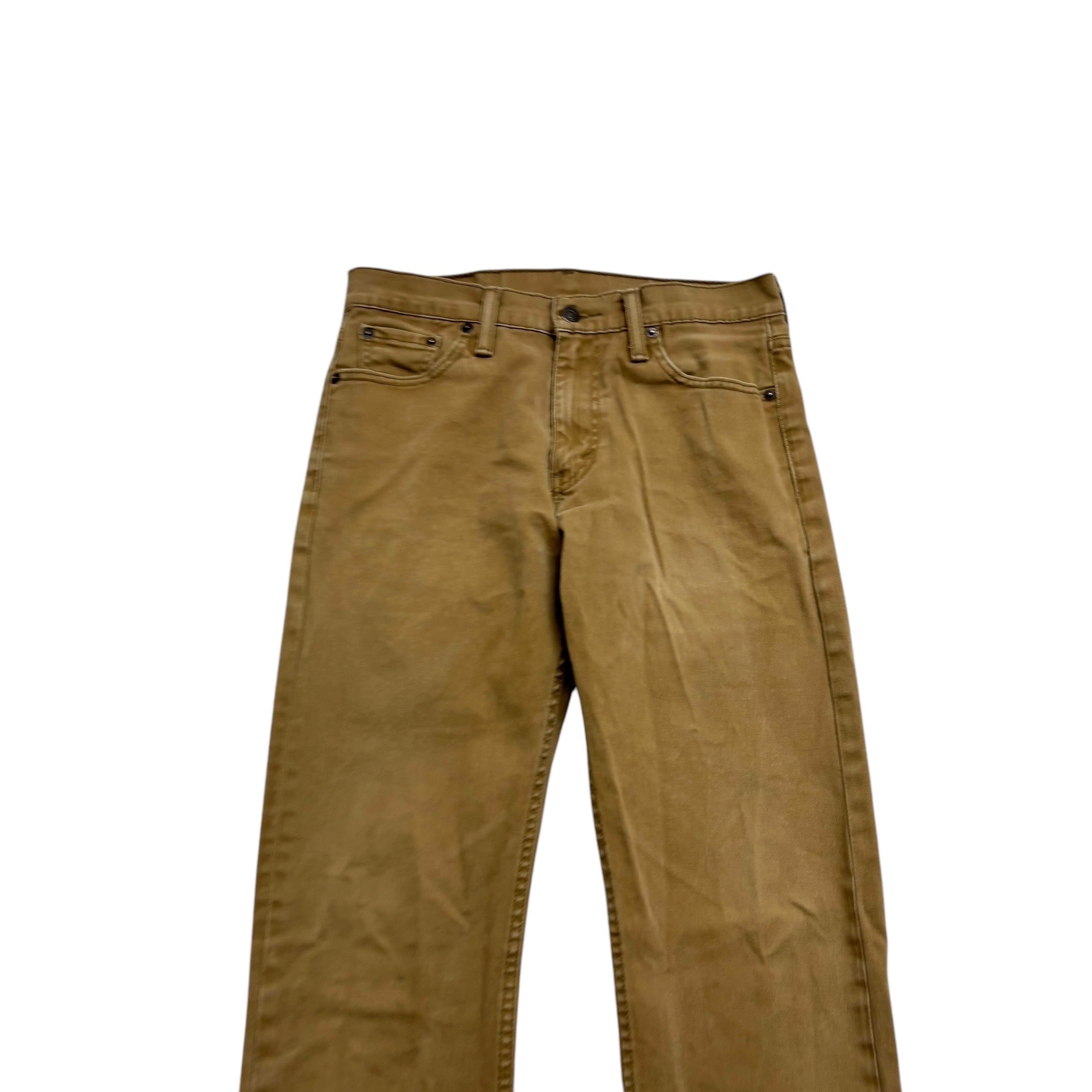 Levis 513 Jeans W29 L32 Mens Tan Slim Straight Fit Stretch Denim