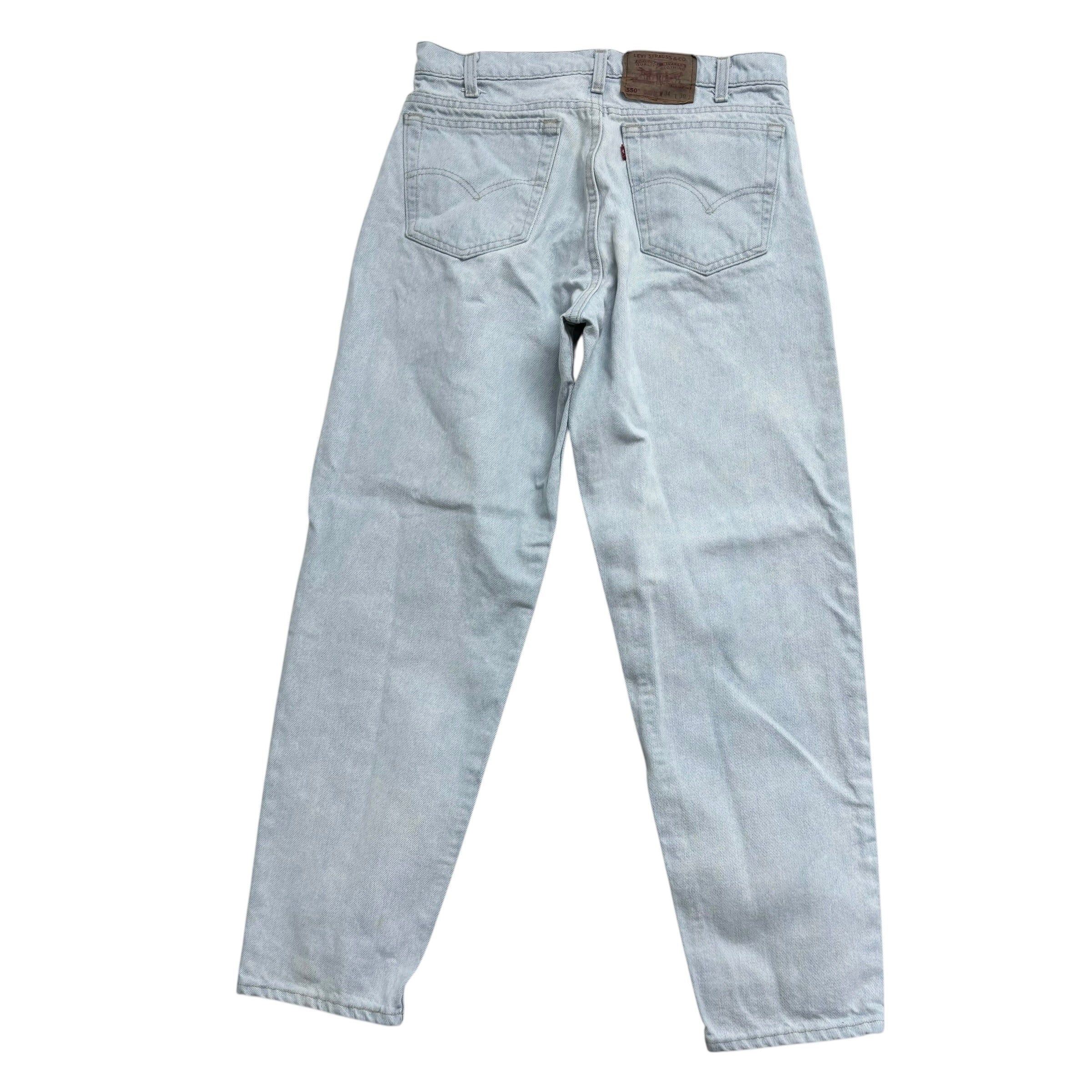Levis 550 Jeans W32 L30 Mens Light Blue Relaxed Tapered Fit USA Made Vintage