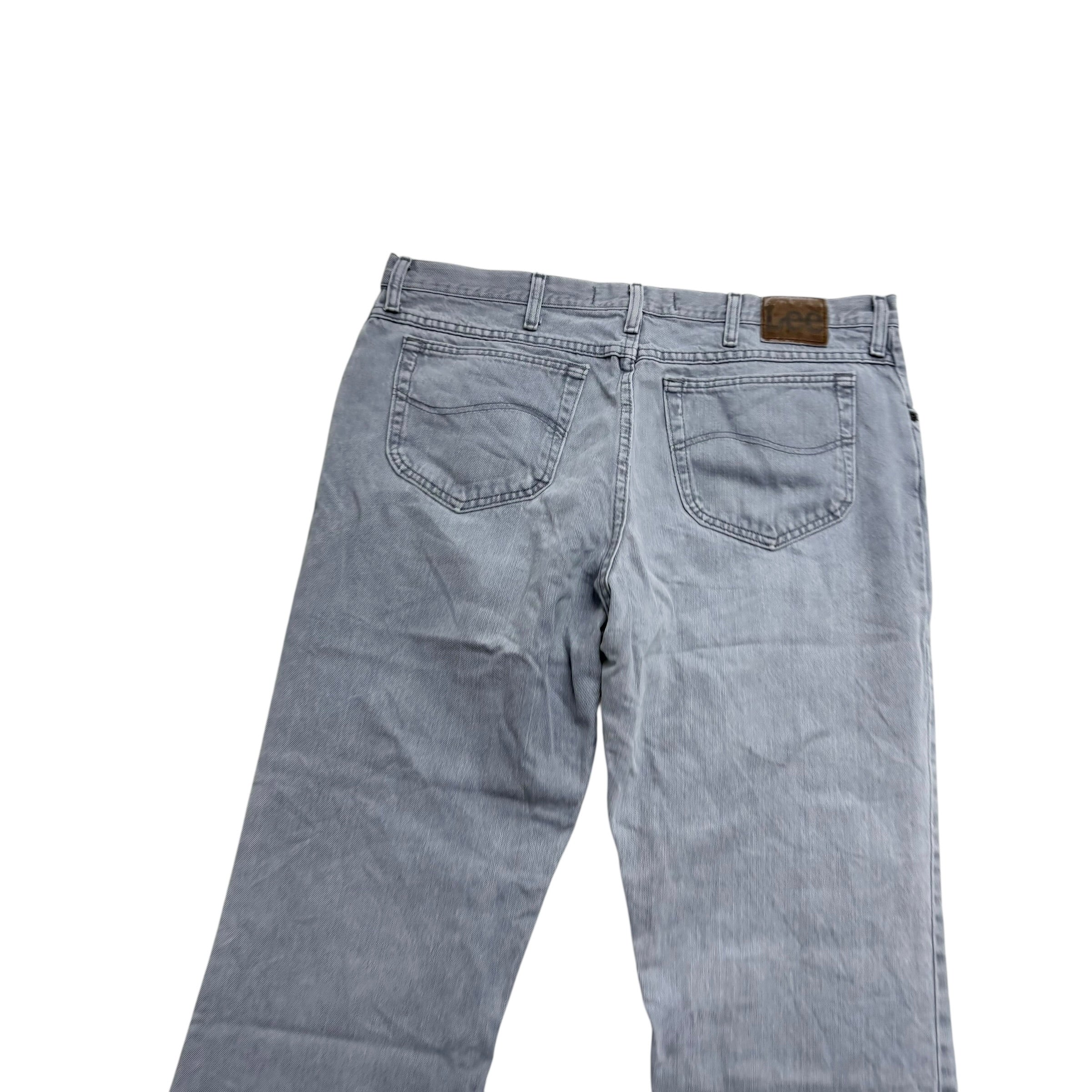 Lee Jeans W38 L30 Mens Grey Regular Straight Fit Vintage Denim (E)