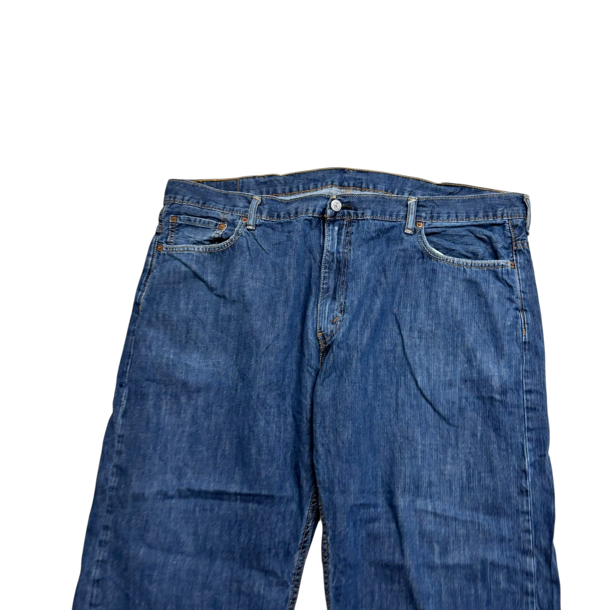 Levis 569 Jeans W42 L28 Mens Mid Blue Baggy Relaxed Straight Fit Denim (E)