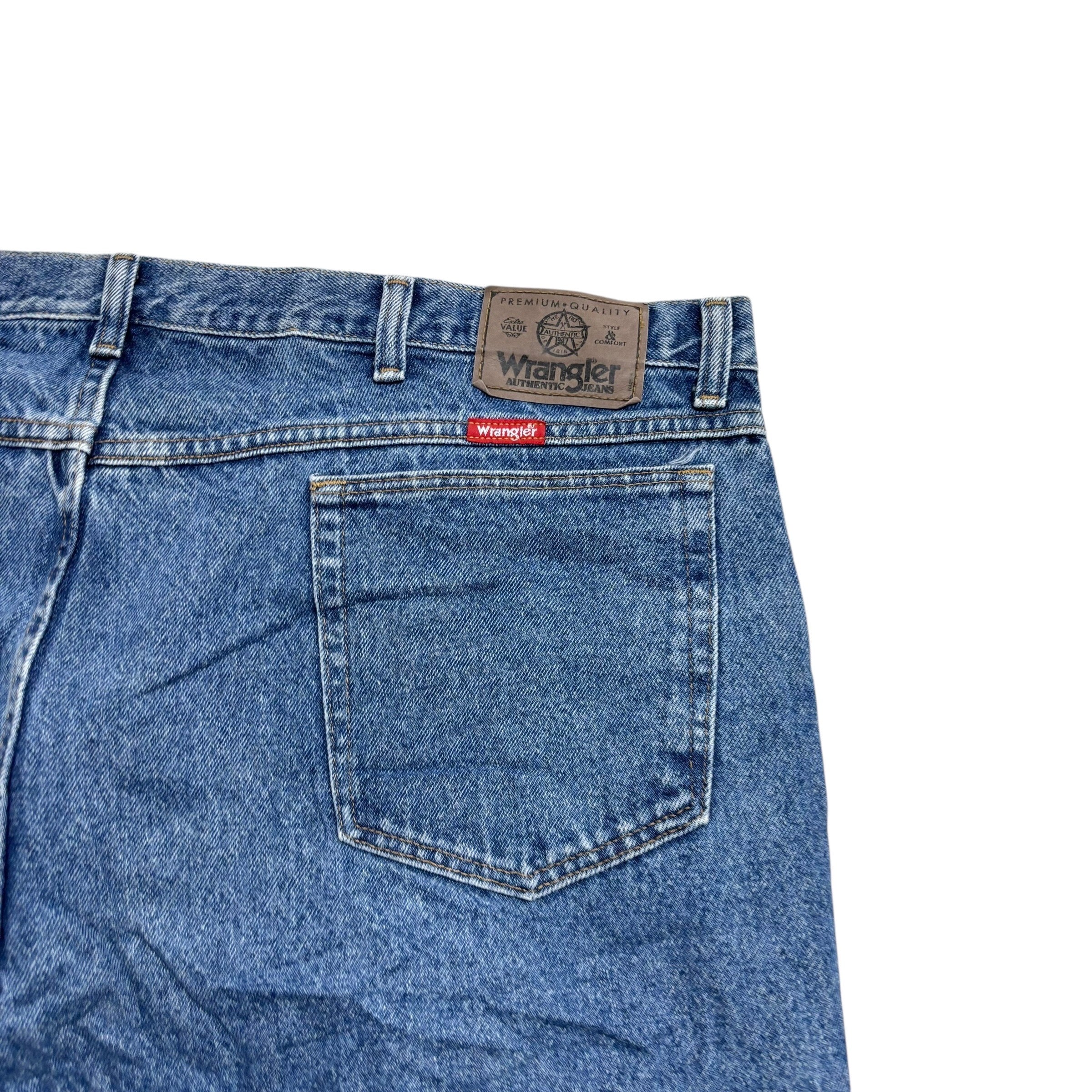 Wrangler Jeans W44 L30 Mens Mid Blue Regular Straight Fit Vintage Denim
