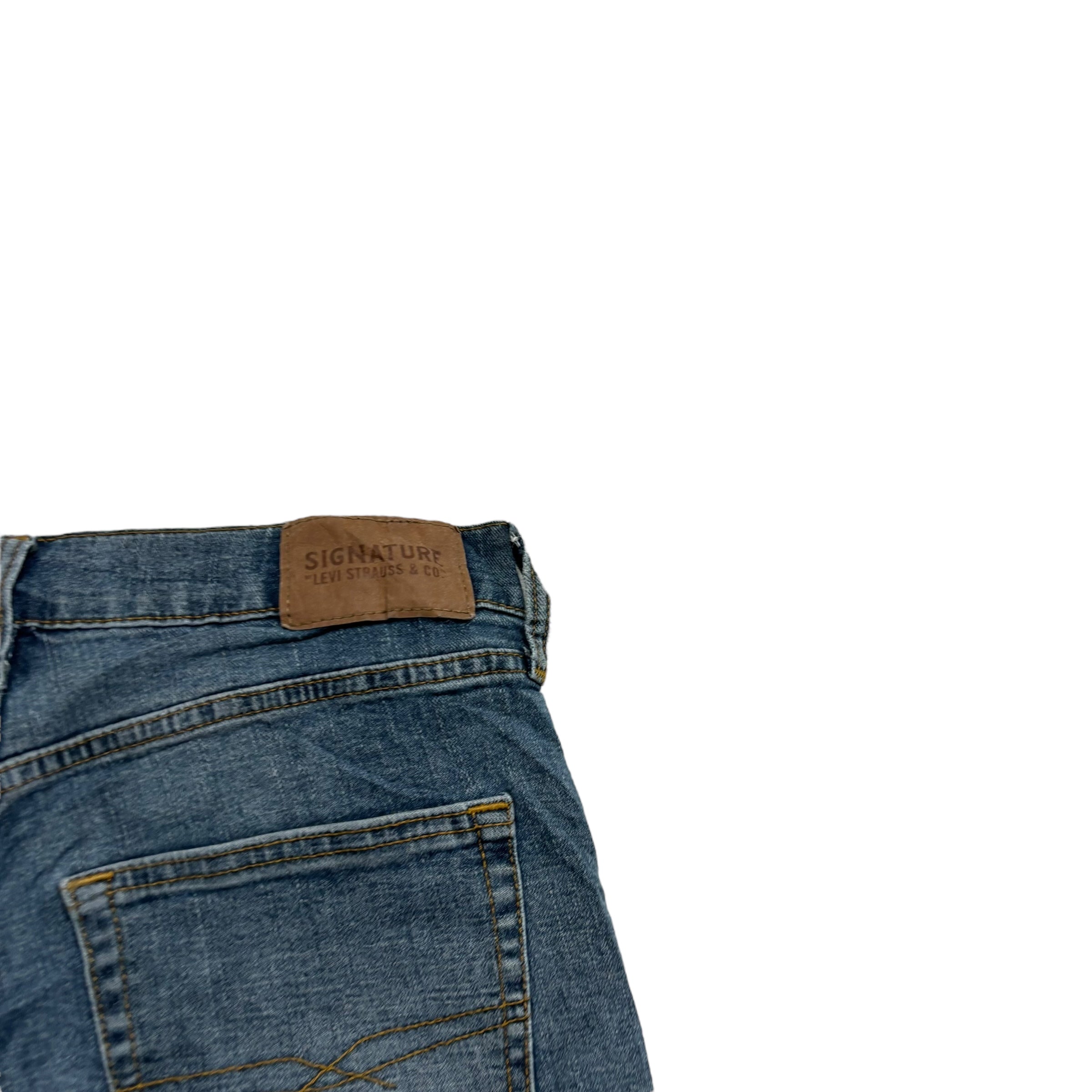 Levis Signature Jeans W29 L30 Mens Dark Blue Regular Straight Fit Stretch Denim