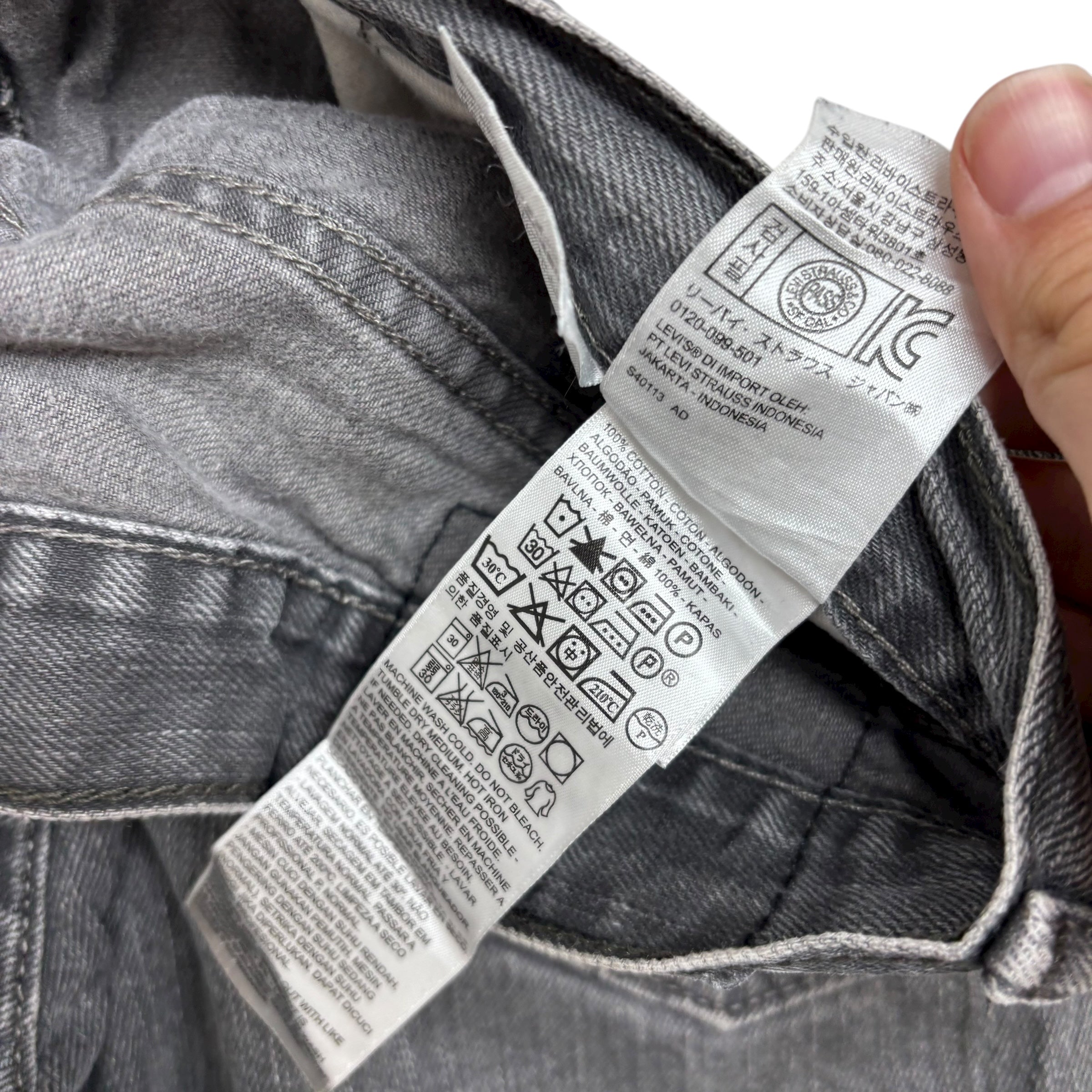 Levis 559 Jeans W34 L29 Mens Grey Baggy Relaxed Straight Fit Denim